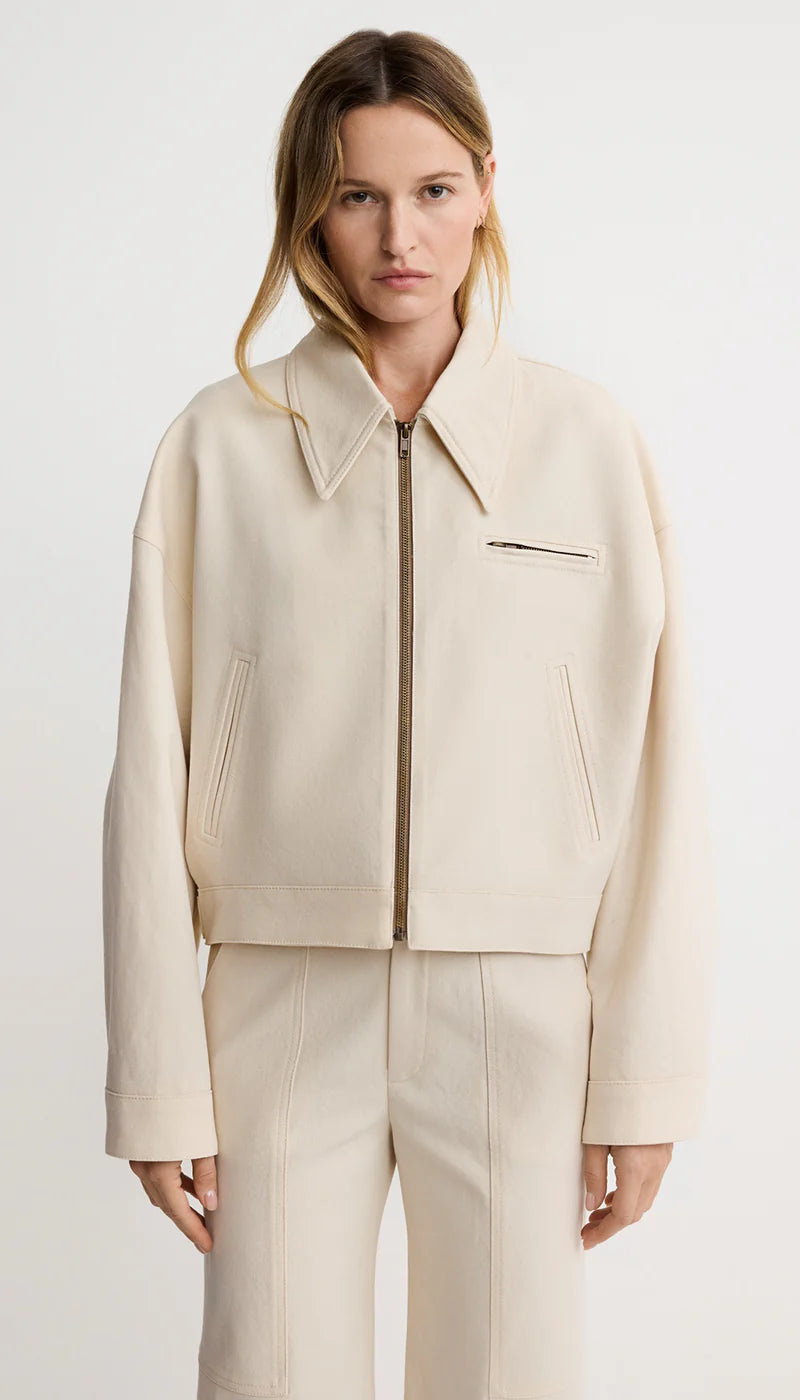 Smsp26099 Cream Crop Utility Jacket