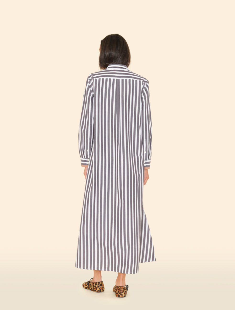 Xix4tns Striped Maxi Shirtdress