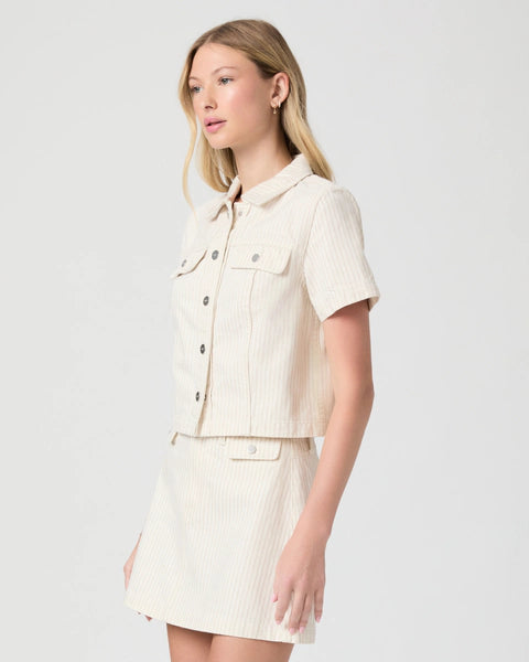 Pa084 Stripe Denim Jacket