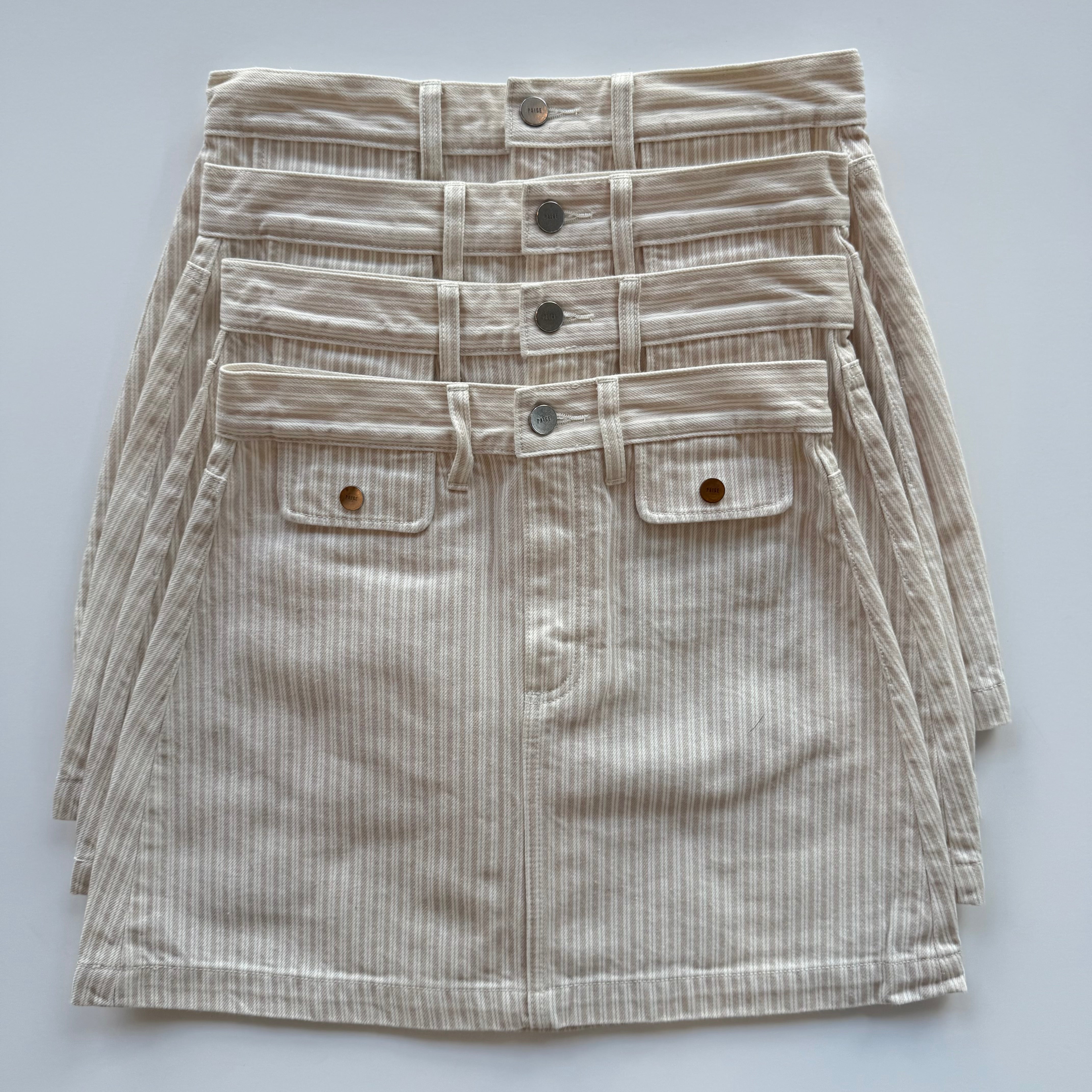 Pa996 Stripe Denim Skirt