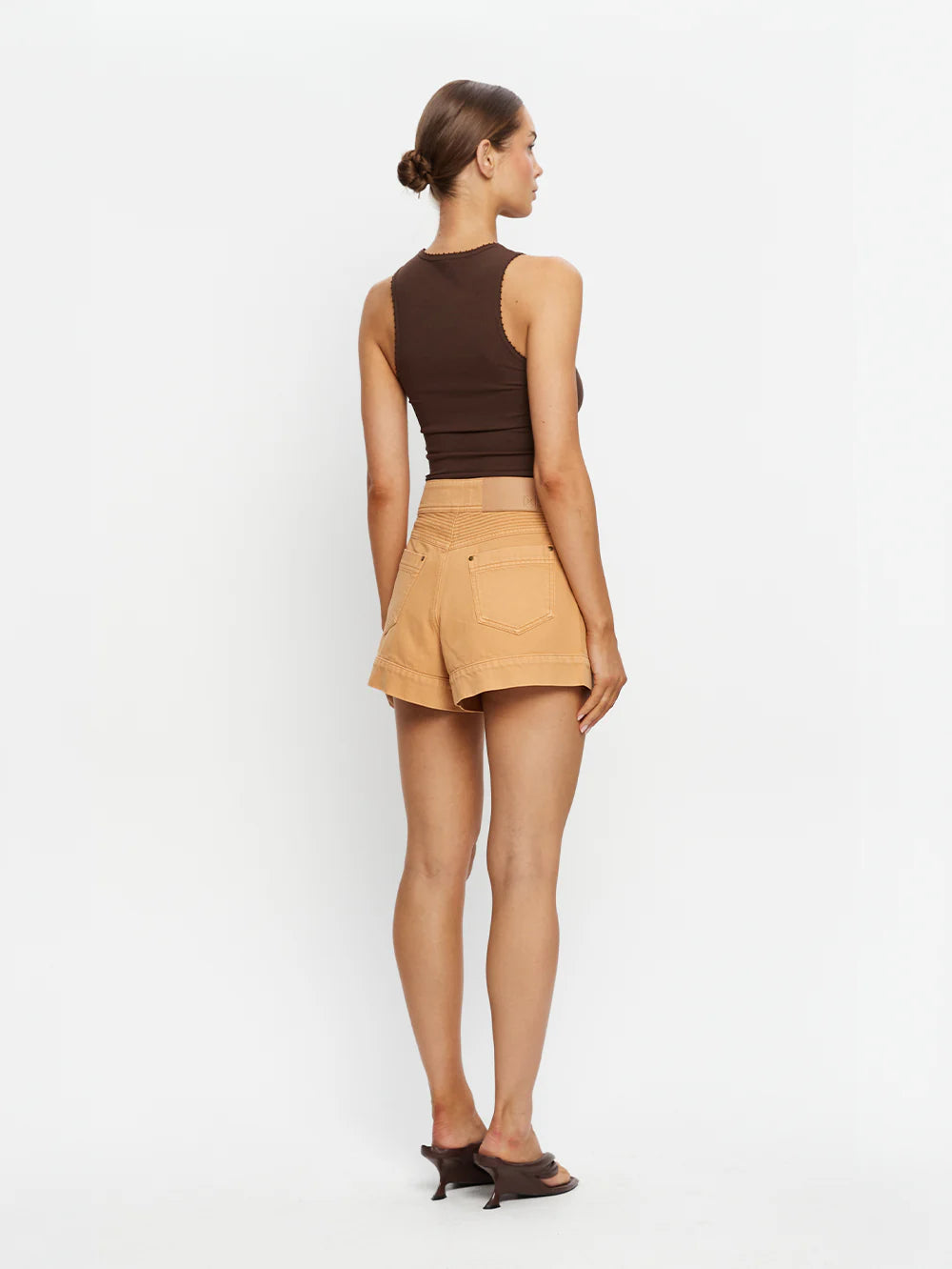 Kim128 Tan Denim Shorts
