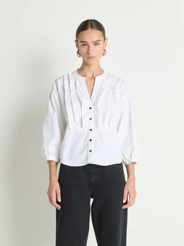 Na21276 White Ruffle Shirt