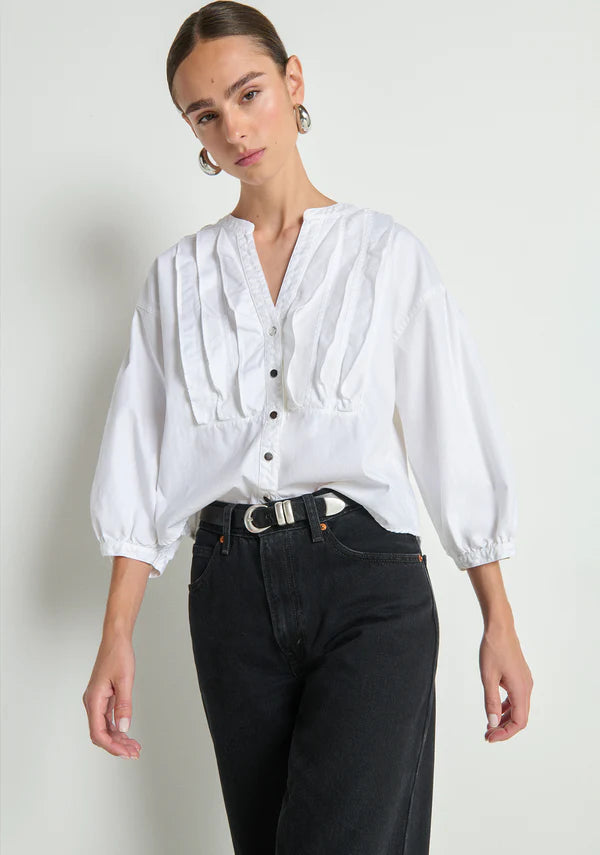 Na21276 White Ruffle Shirt