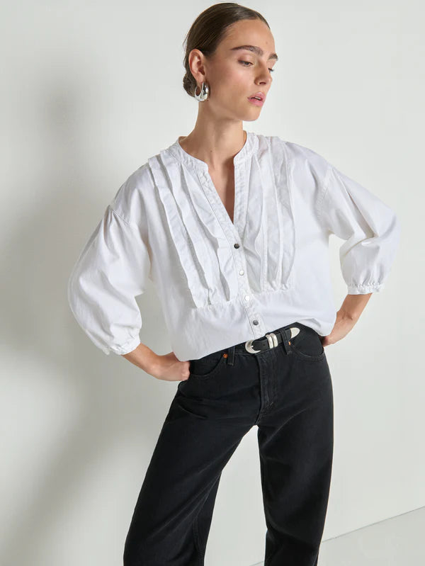 Na21276 White Ruffle Shirt