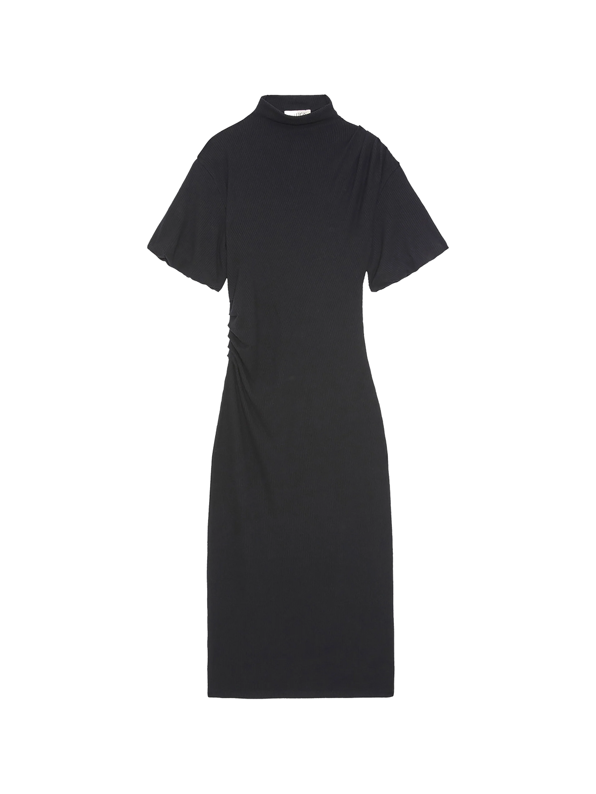 Na51515 Black Mock Neck Midi Dress