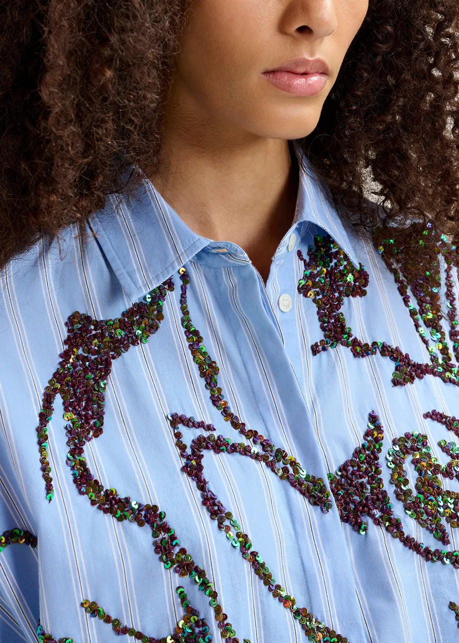 Esend Sequin Godsend Striped Button Down