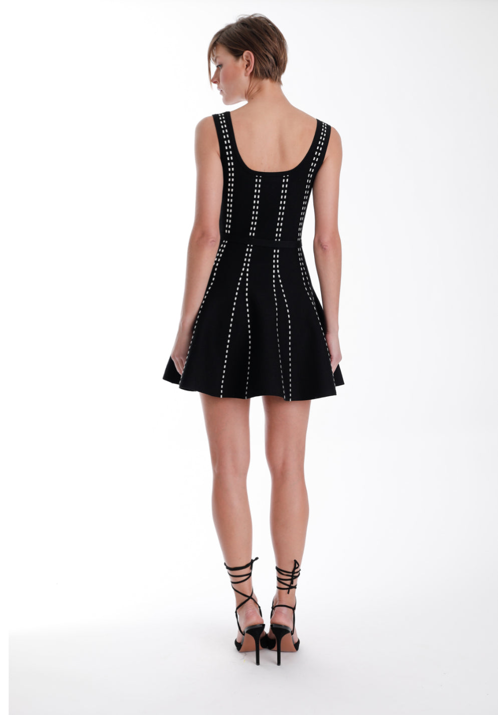 Ka34044 Contrast Stitch Mini Dress