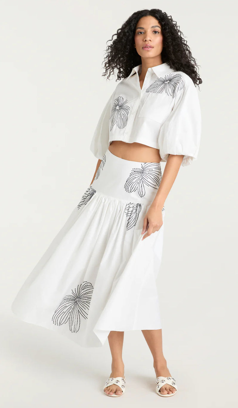 Cizw7728 Sunburst Crop Top - White