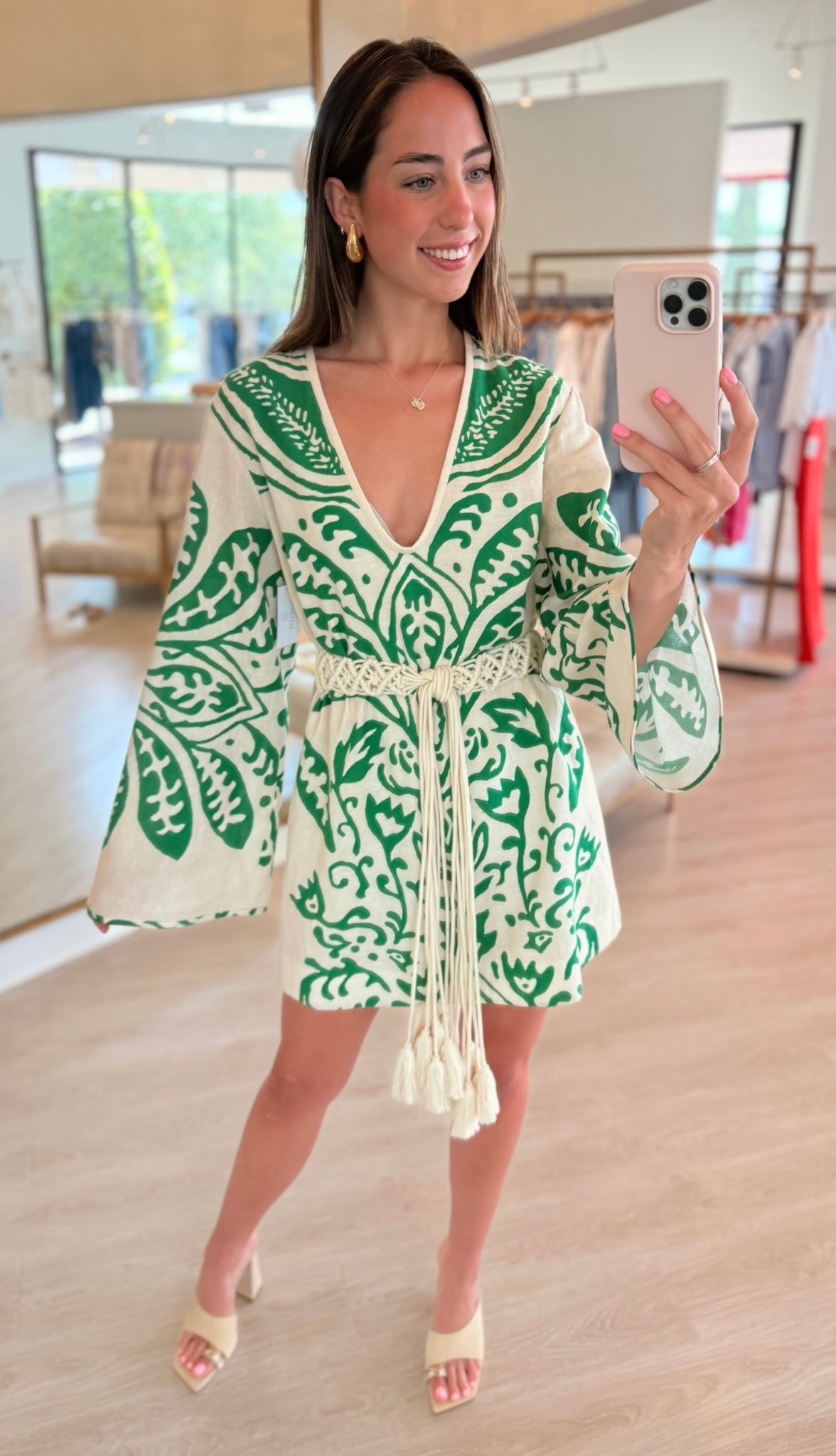 Al0344 Alexis Noriko Dress - Emerald Palm