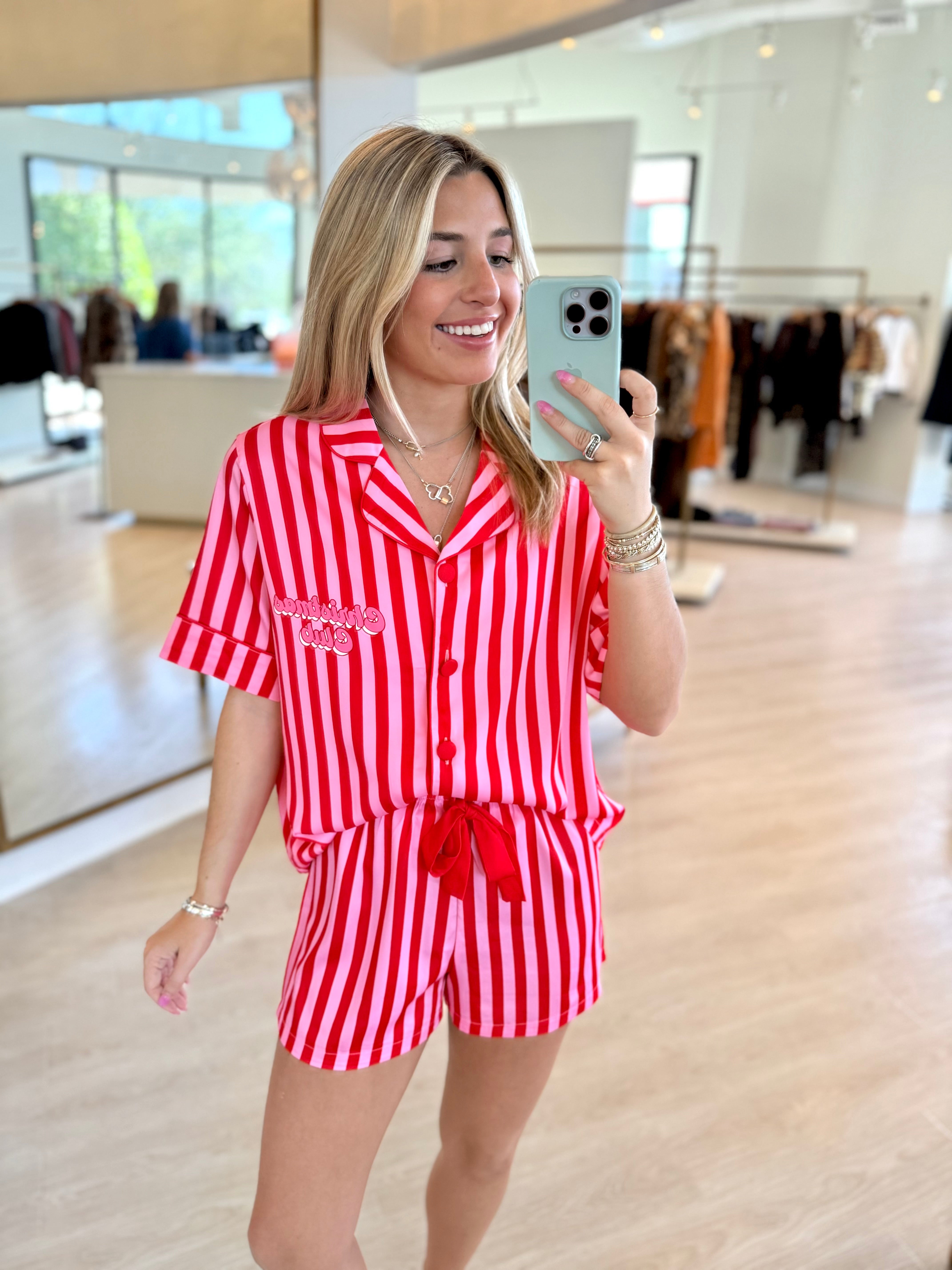 Set - Stripe Short Sleeve & Short Set