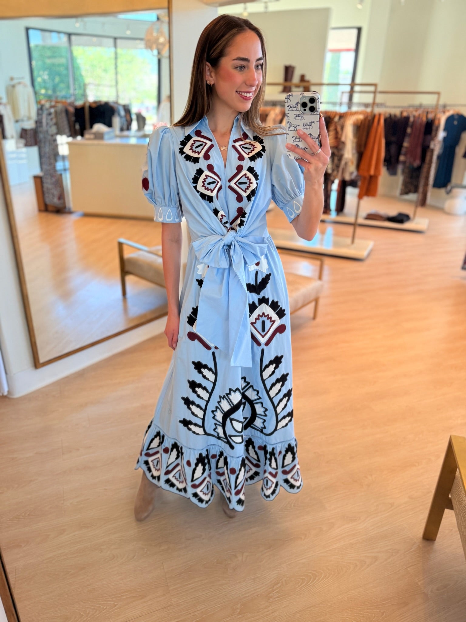 Fa344655 Blue Artisanal Maxi Dress