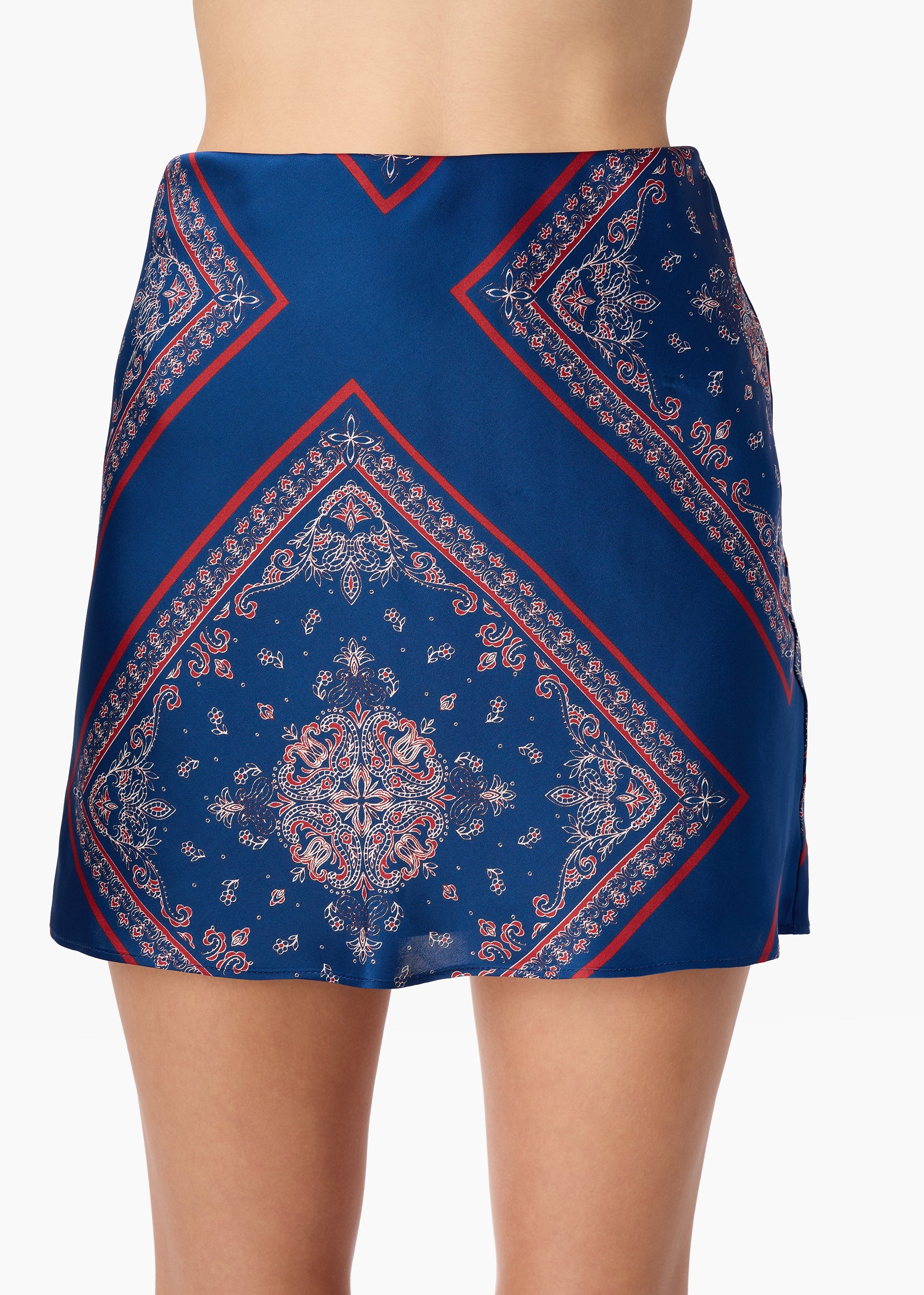 Cak02 Silk Bandana Mini Skirt