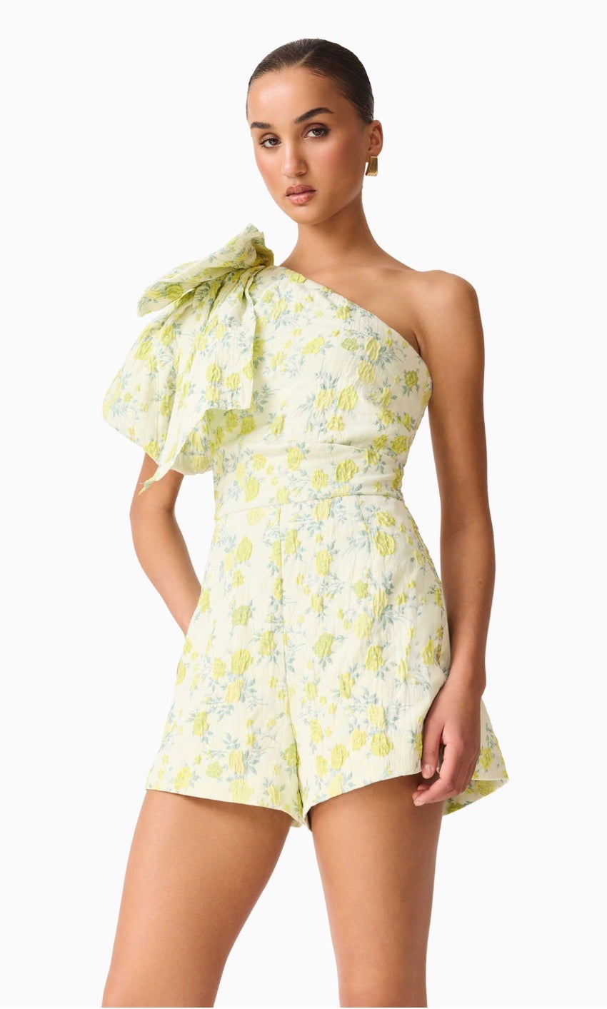 El2660 Yellow Floral Romper