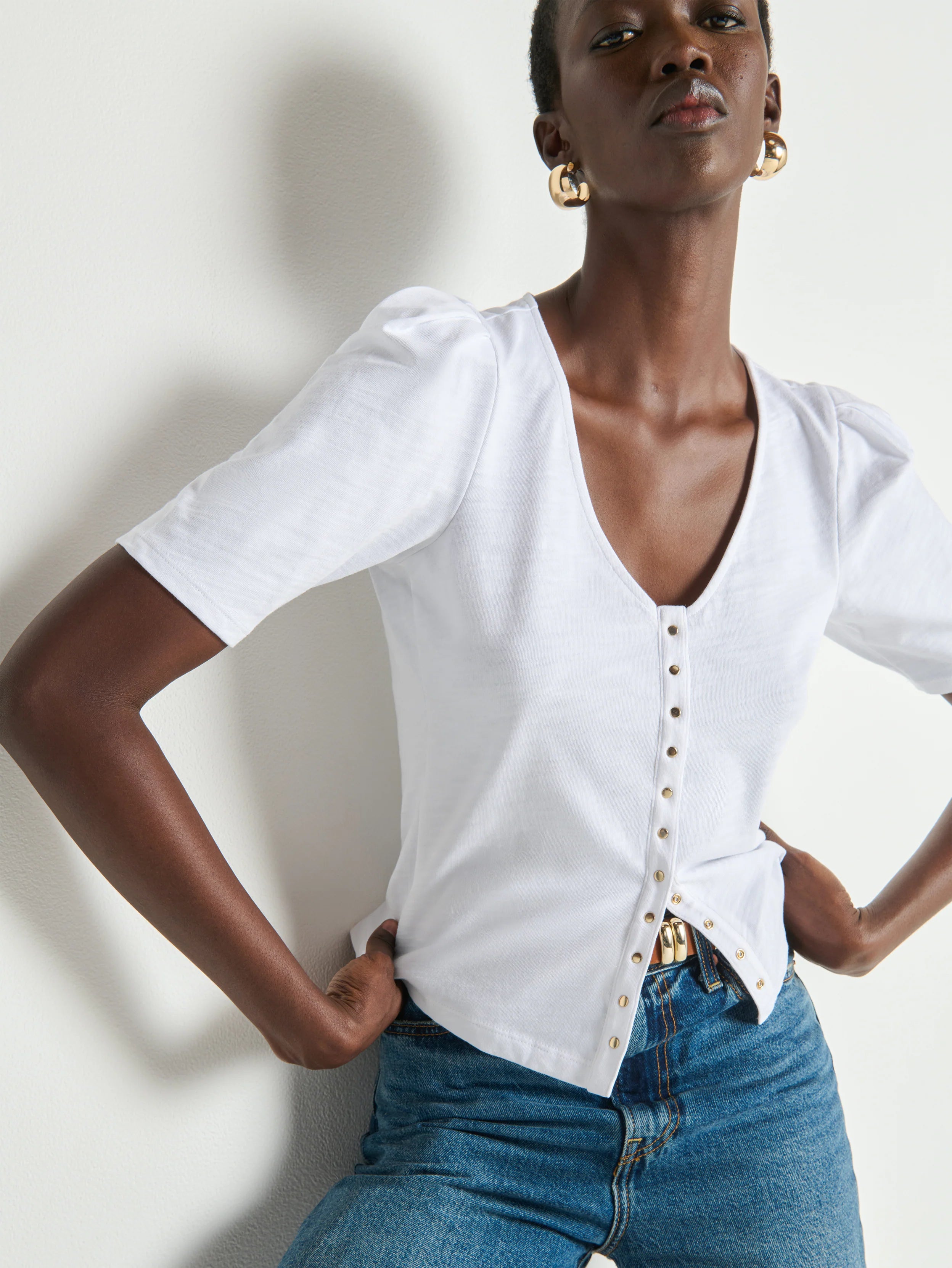 Na11372 Button Front Blouse