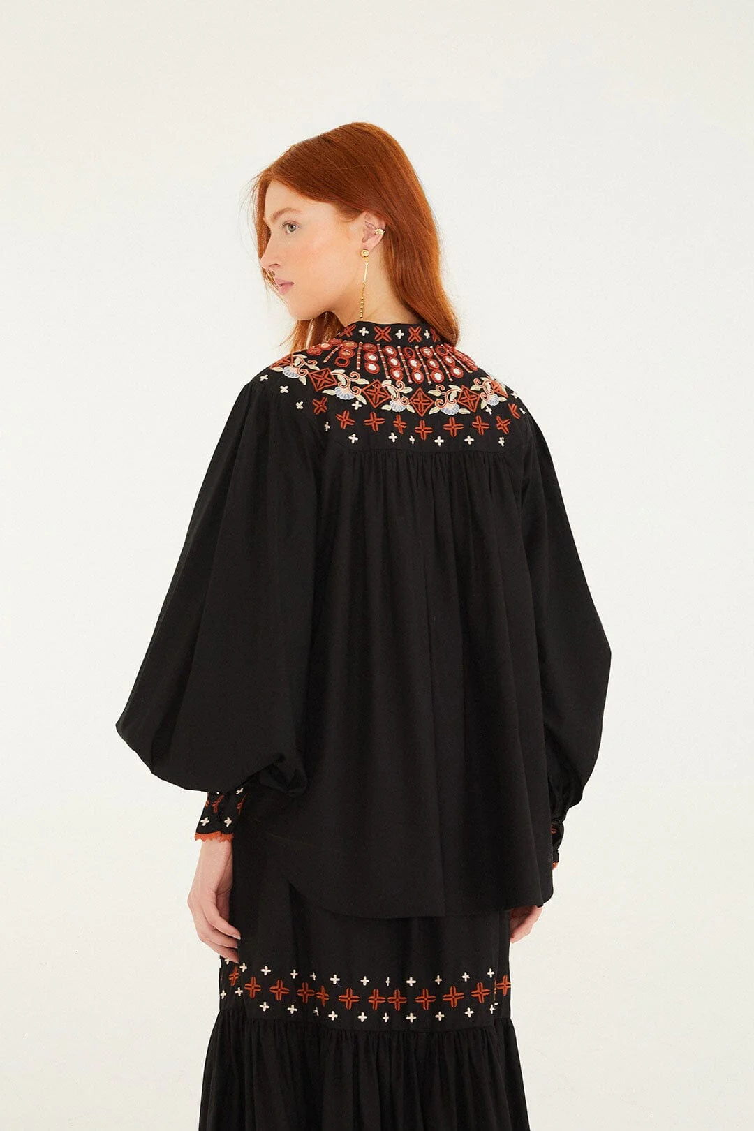 Fa351959 Embroidered Boho Top