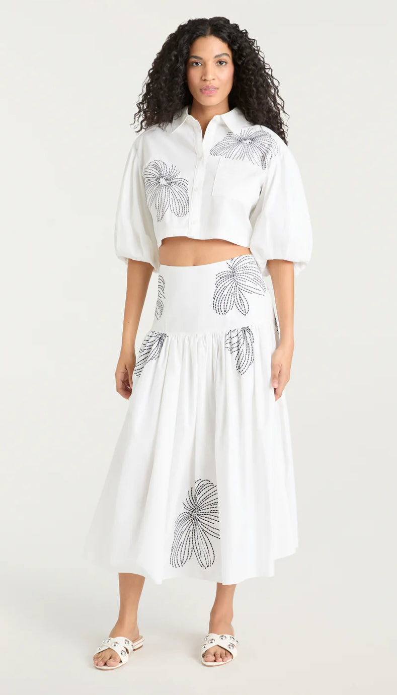 Cizw7728 Sunburst Crop Top - White