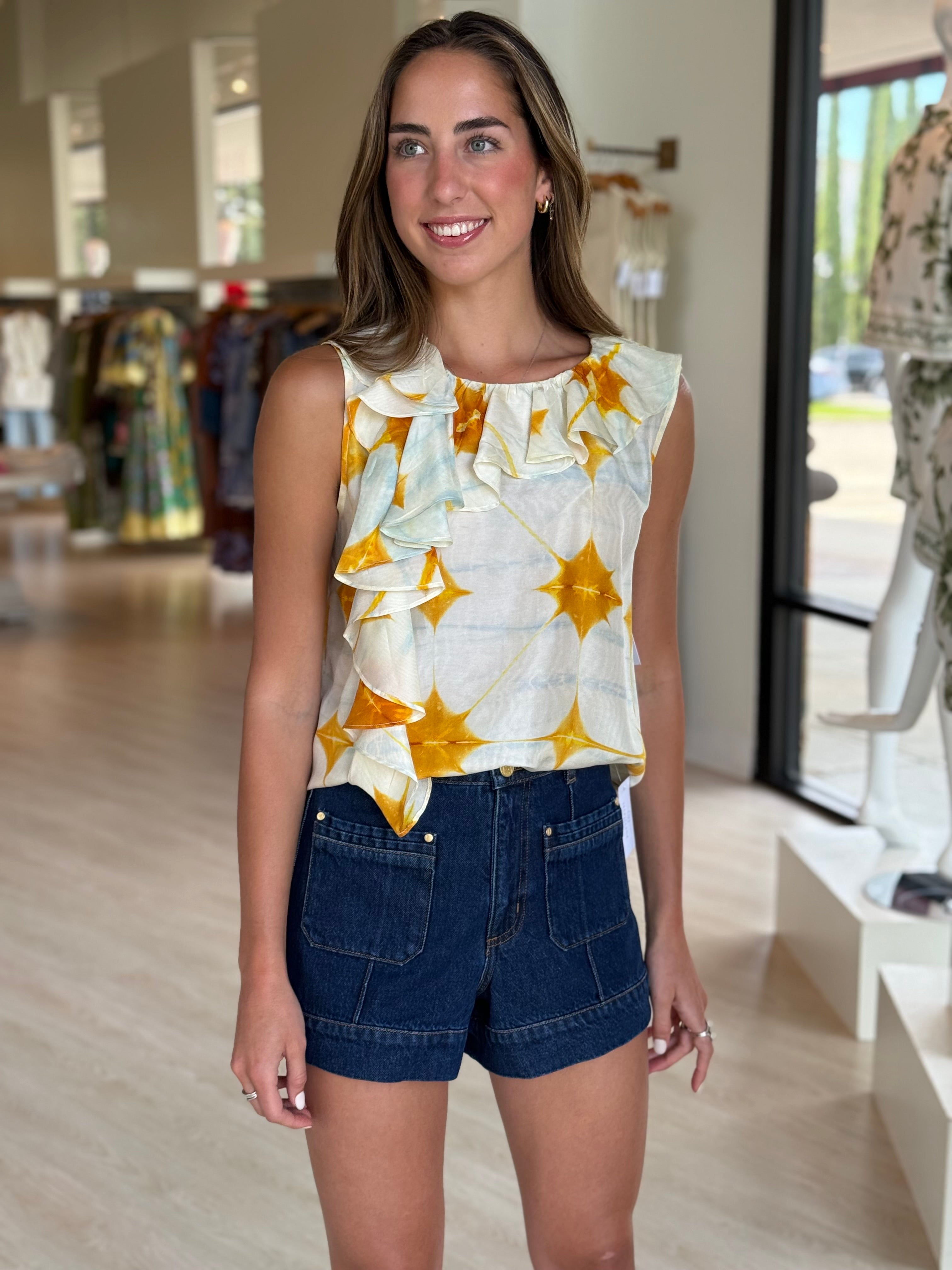 Ul0248 Ulla Johnson Dawn Silk Ruffle Blouse