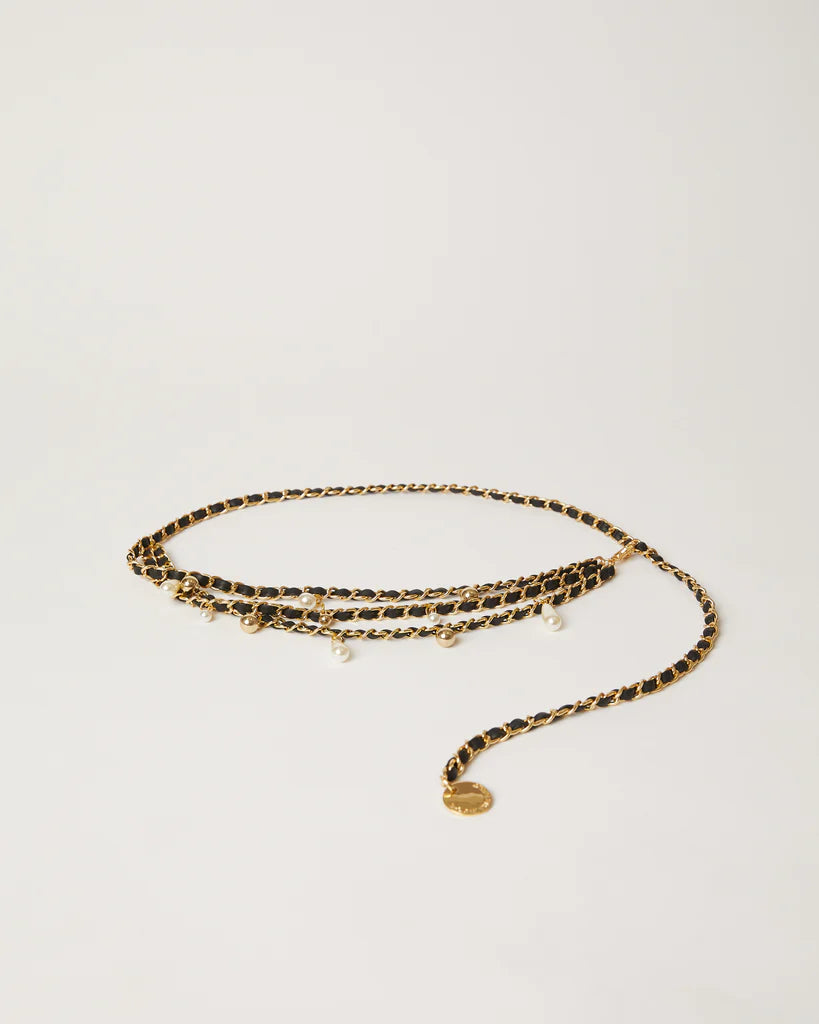 Bebw132 Madelyn Chain Belt - Black/Gold