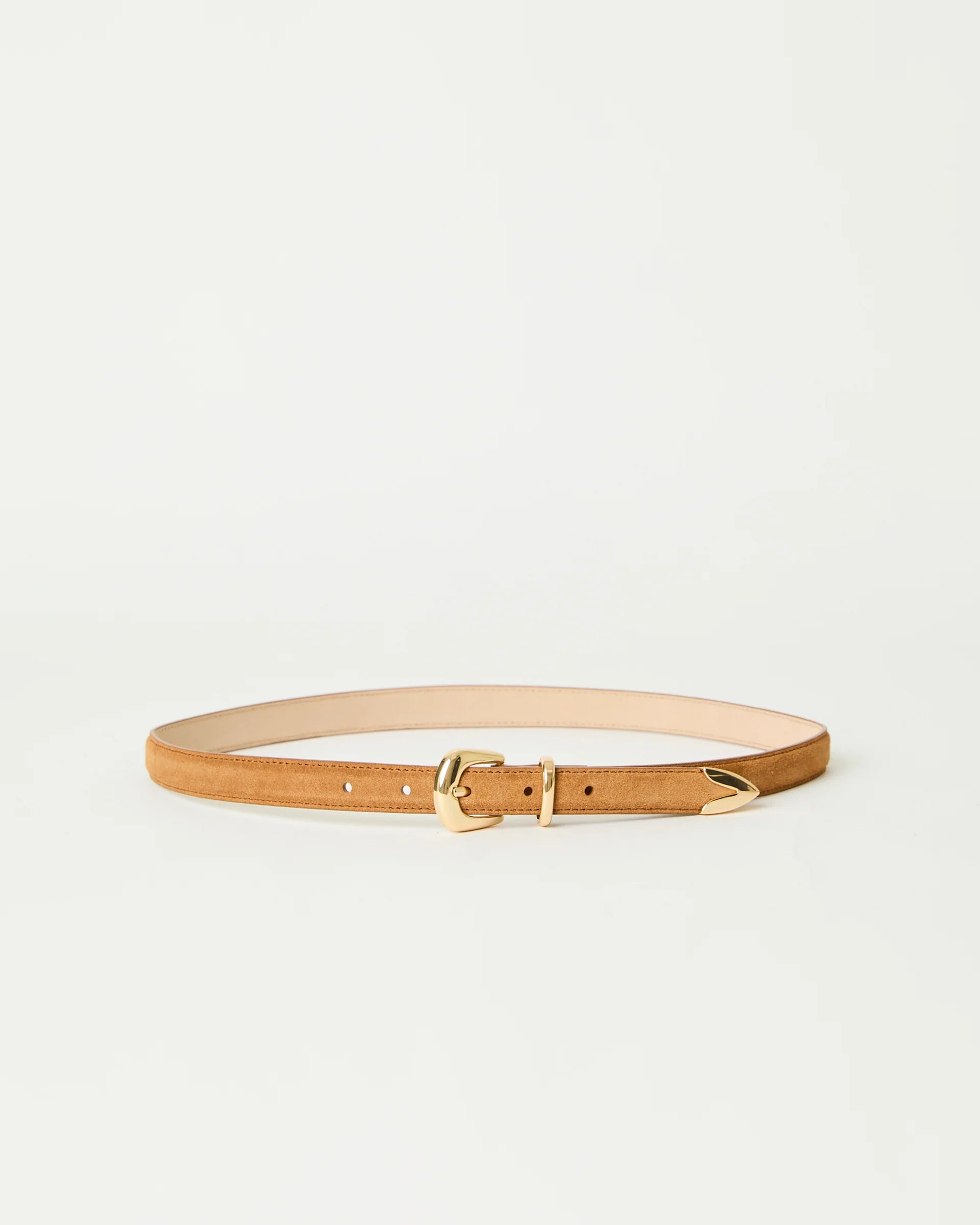 Bebh1003 Leo Suede Belt - Camel/Gold