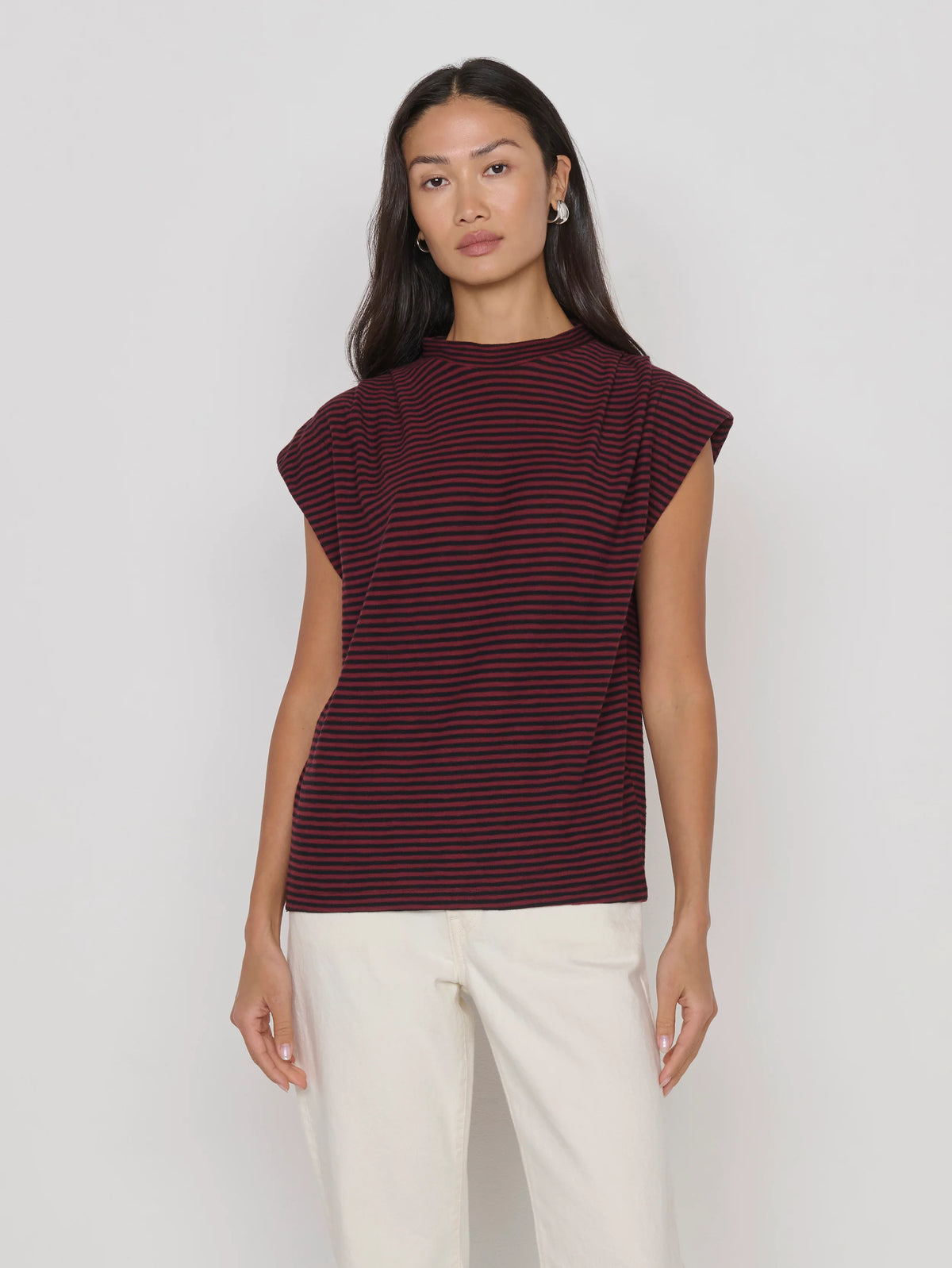 Na11533 Burgundy Stripe Top