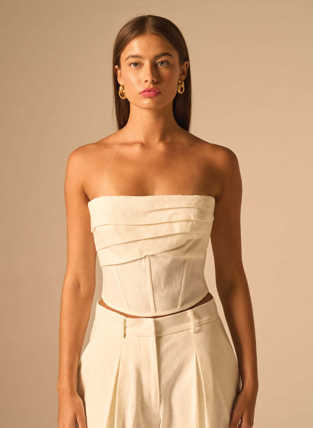 Jb228 Tan Corset Top