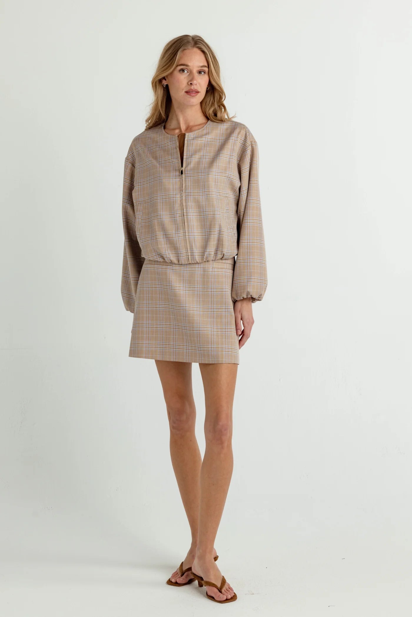 Su193 Heather Plaid Jacket