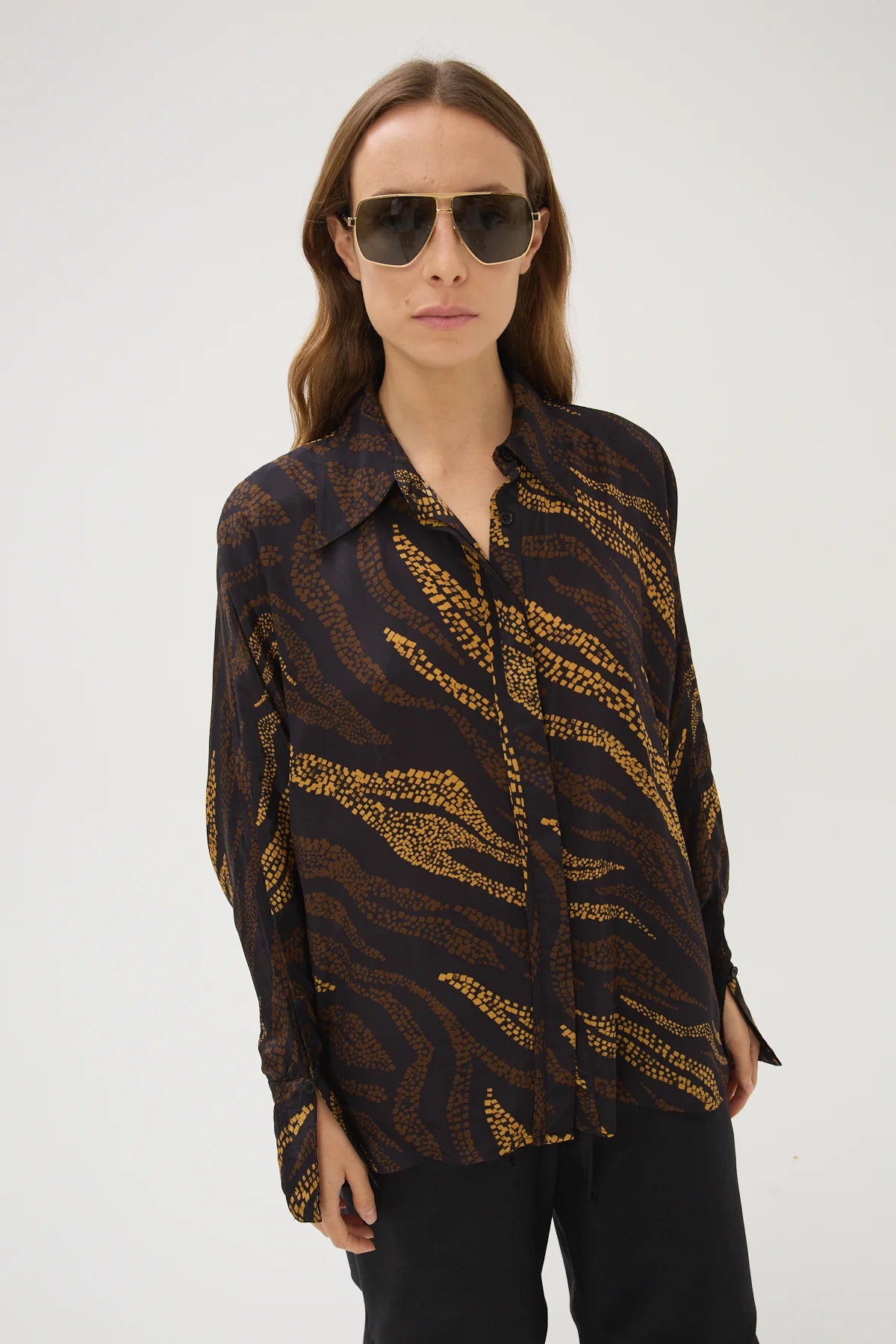 Ma3035 Brown Bowie Clary Blouse