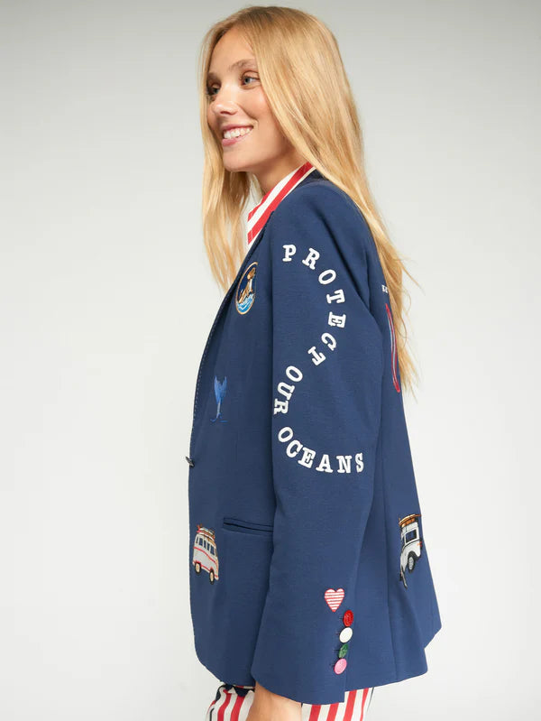 Vi33328 Surf Embroidered Blazer