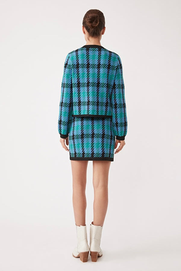 Su02254 Gaya Plaid Cardigan