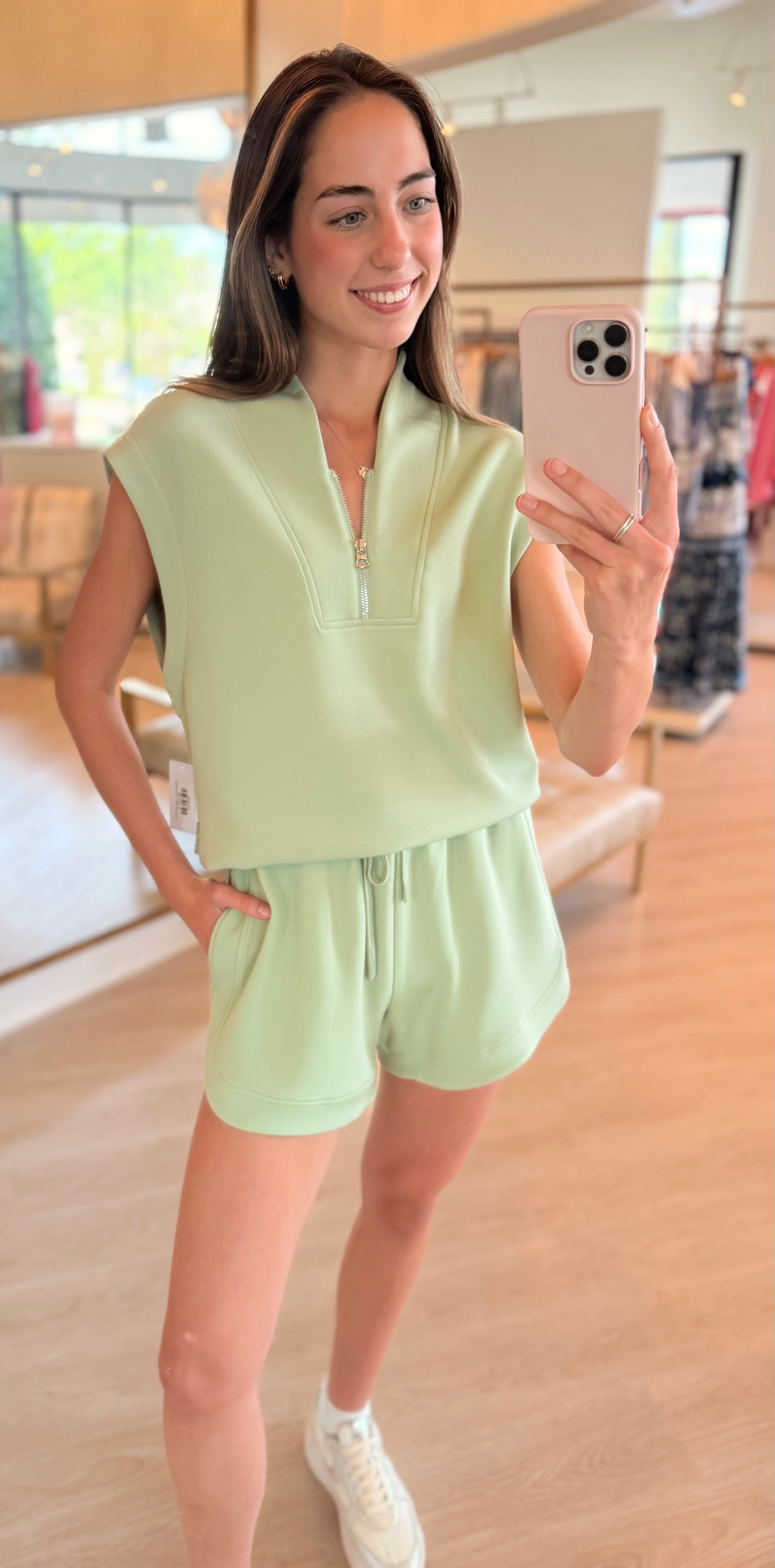 Var08192 SET - Sage Half Zip Set