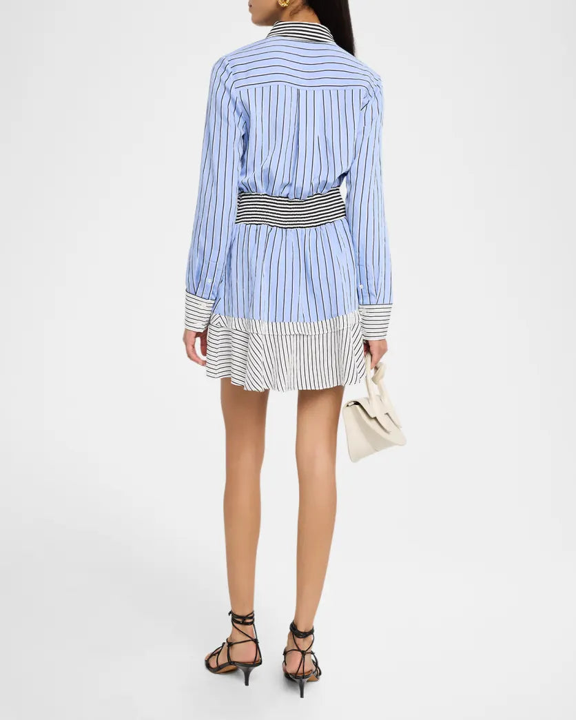 Ra3005 Striped Mini Shirtdress