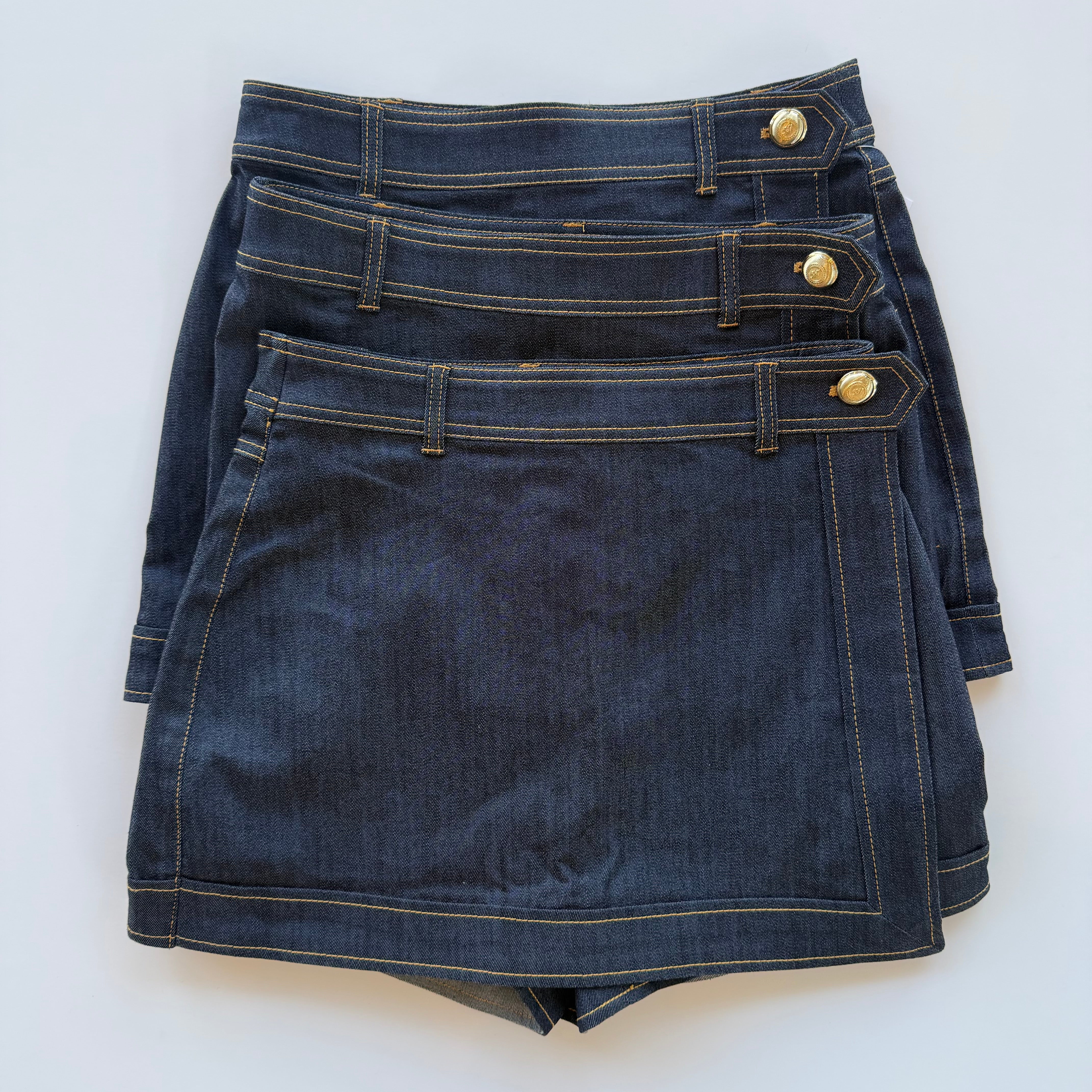 Cizp12961 Denim Wrap Skort