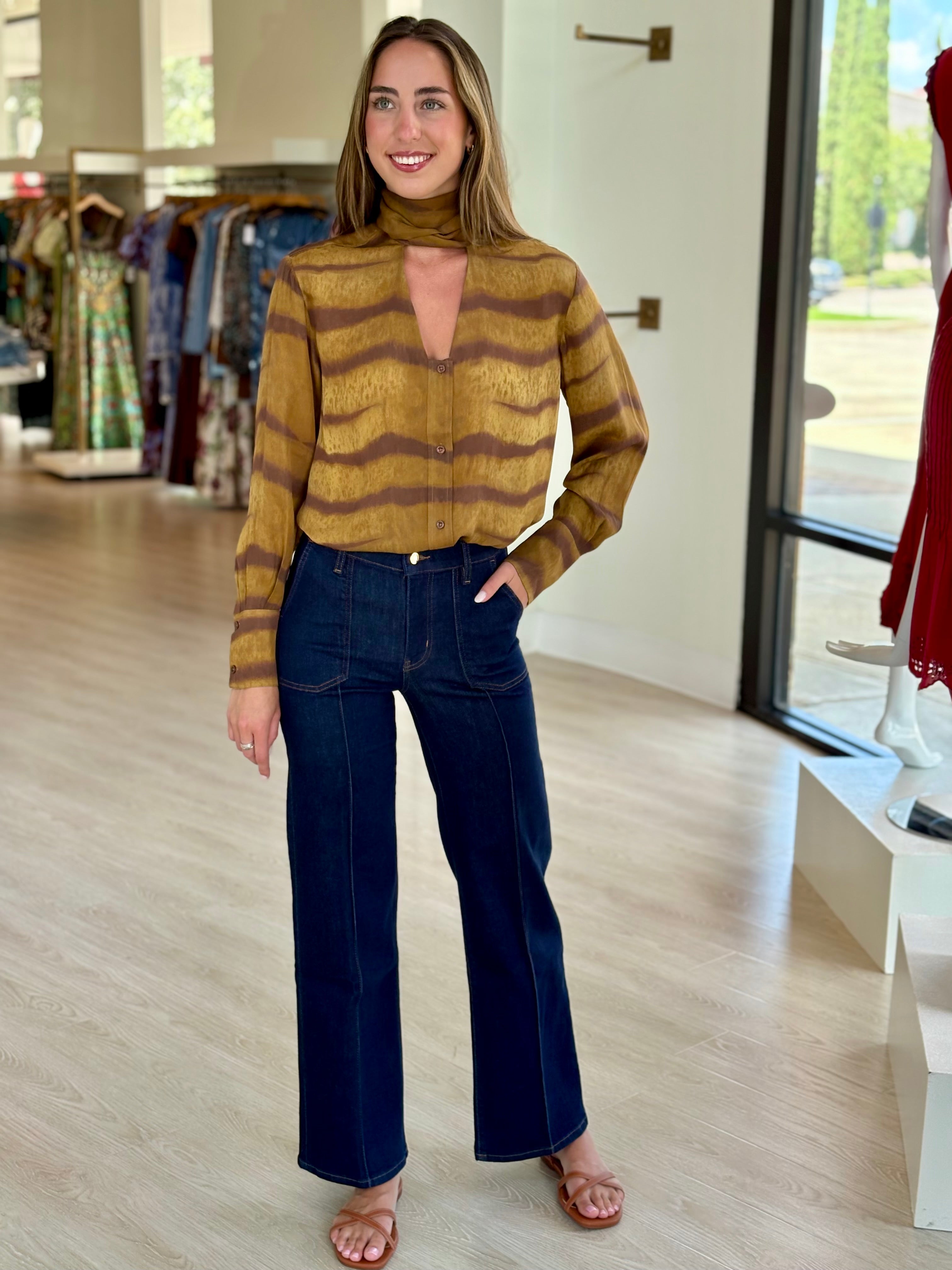 Frppp814 Slim Palazzo Pintuck - Rinse