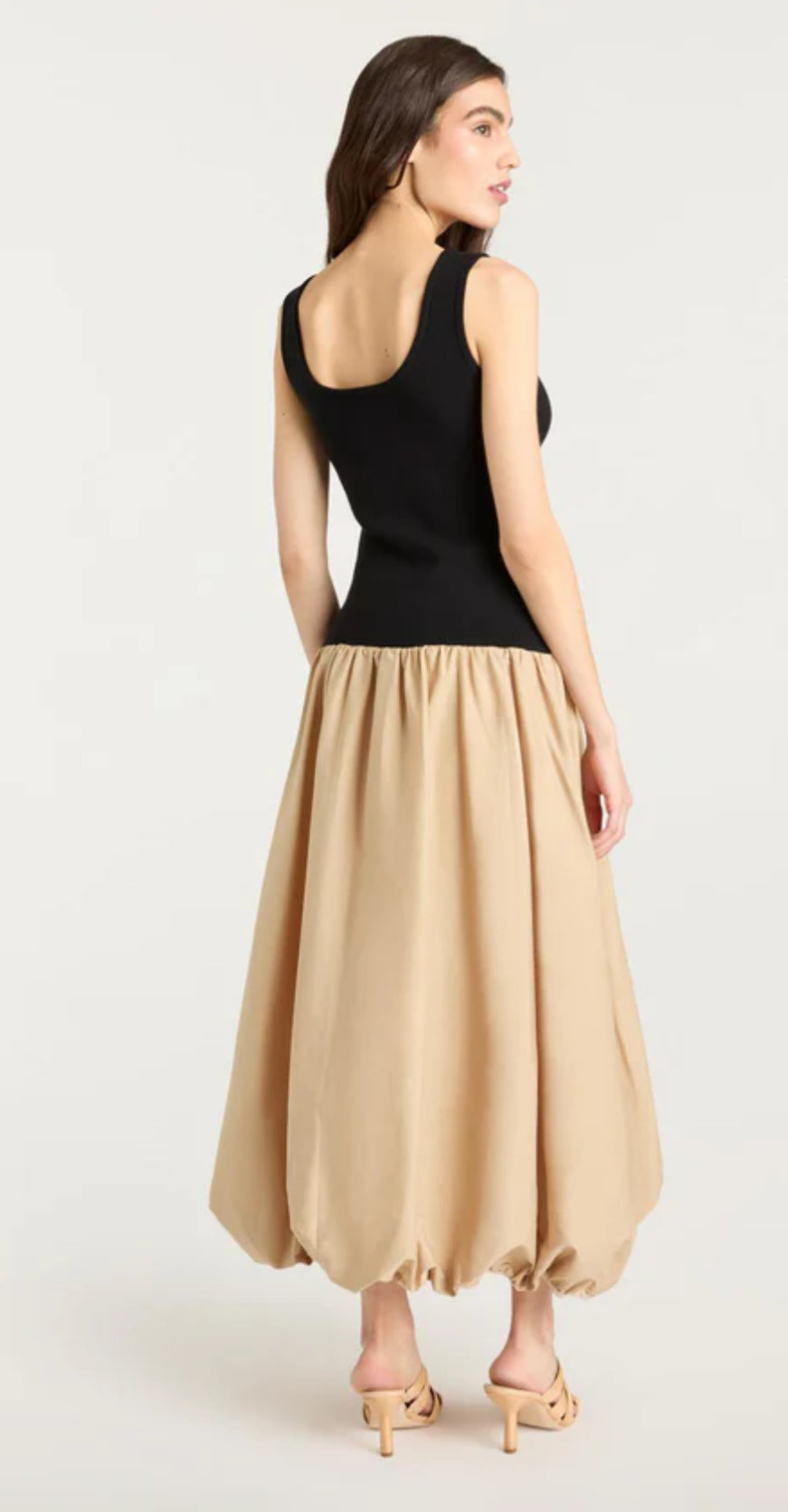 Cizk8202 Two Tone Midi Dress