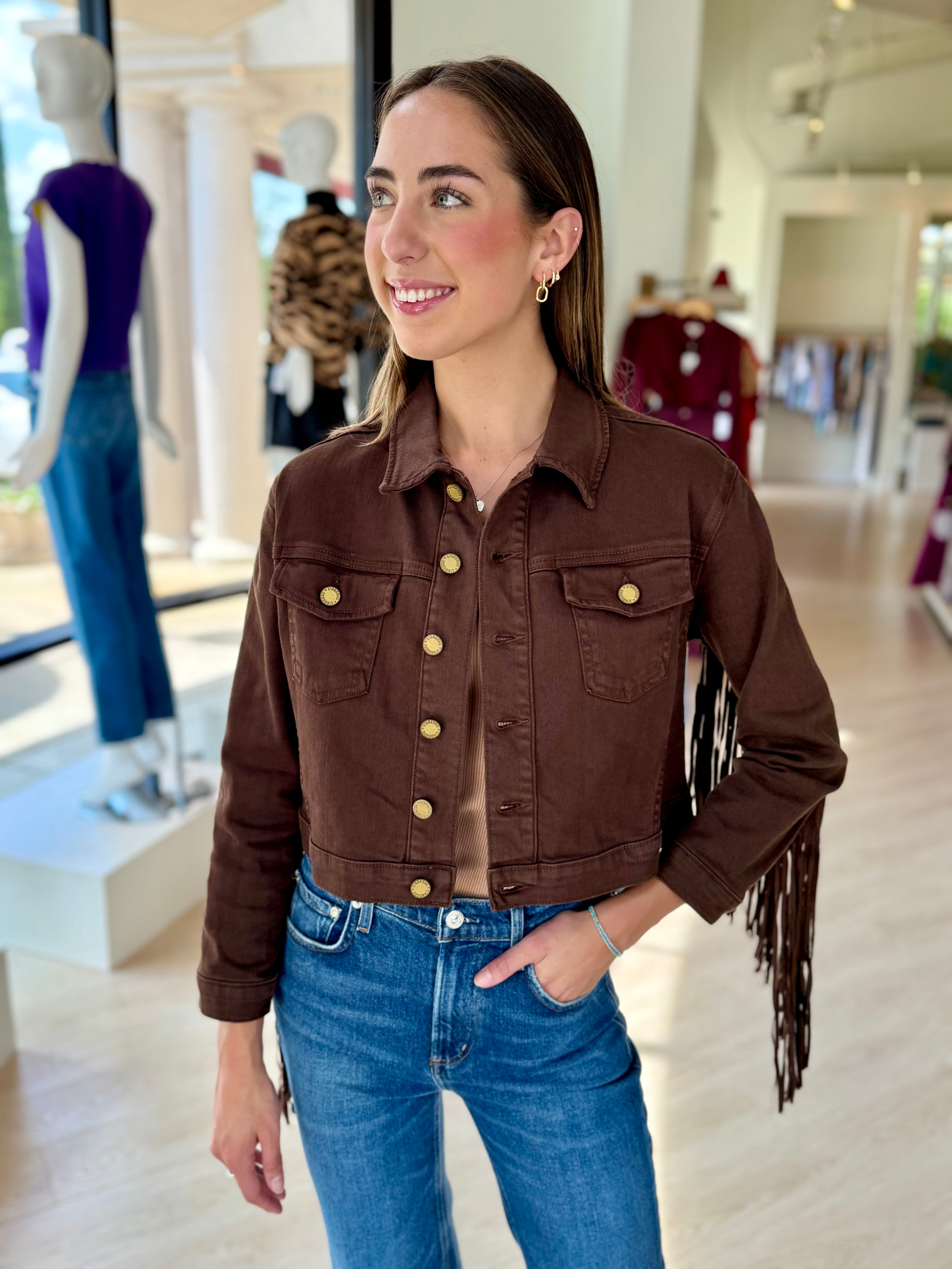 La1914 Brown Fringe Jacket