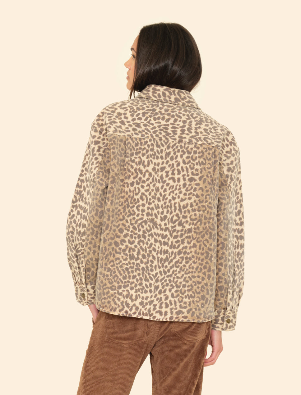 Xix5sav Cheetah Denim Top