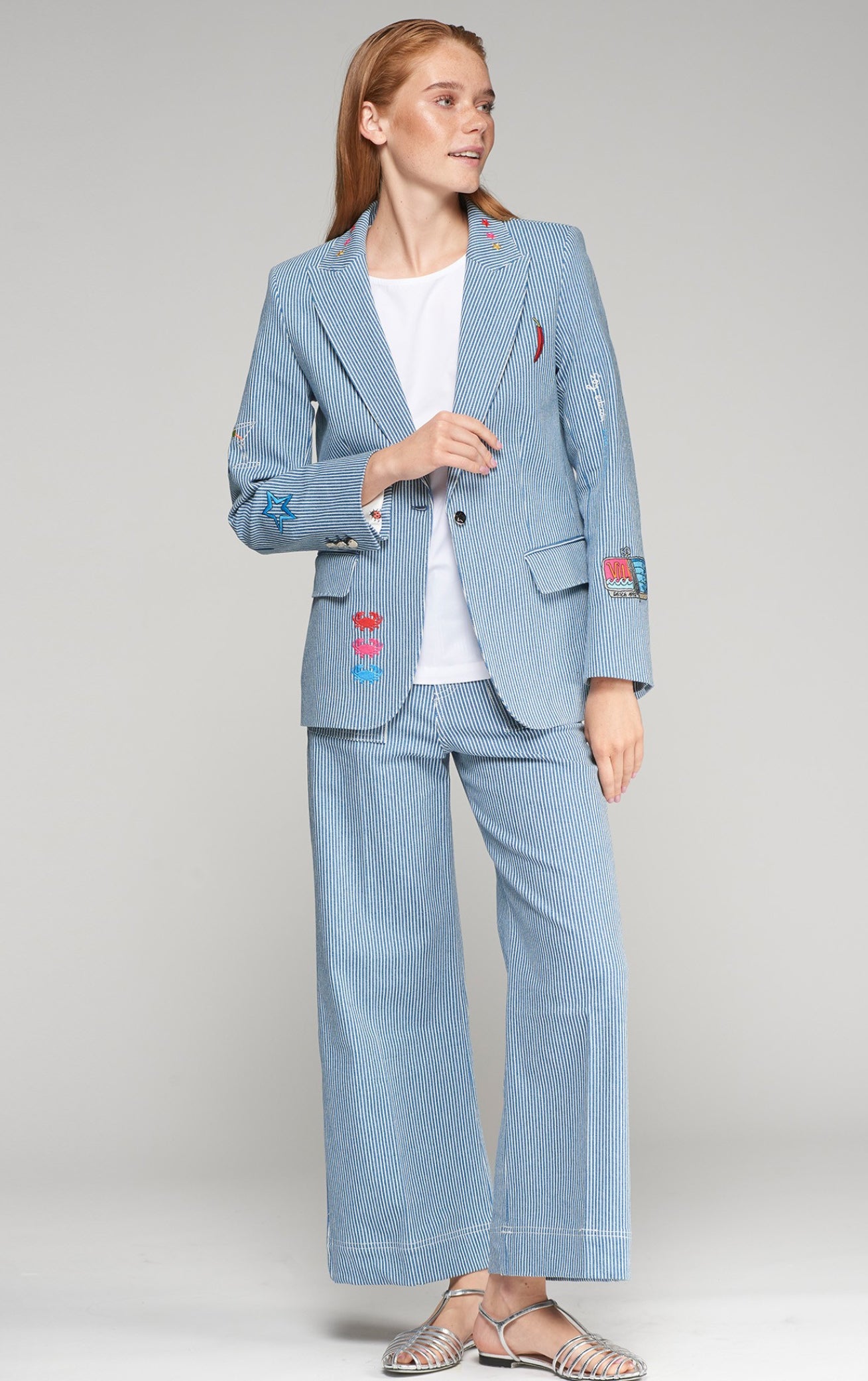 Vi32118 Vilagallo Striped Denim Pants