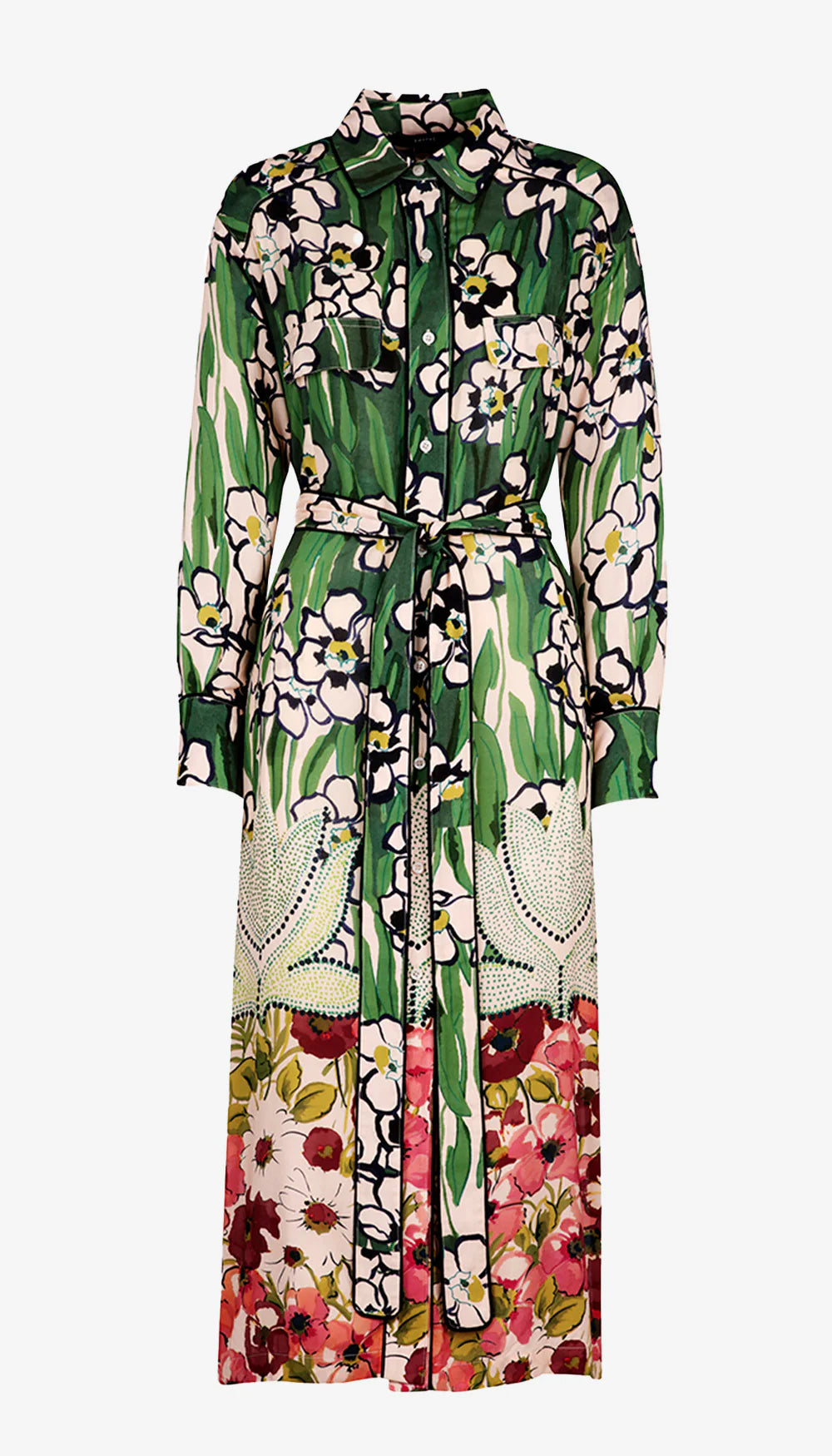 Sm081 Garden Floral Shirtdress