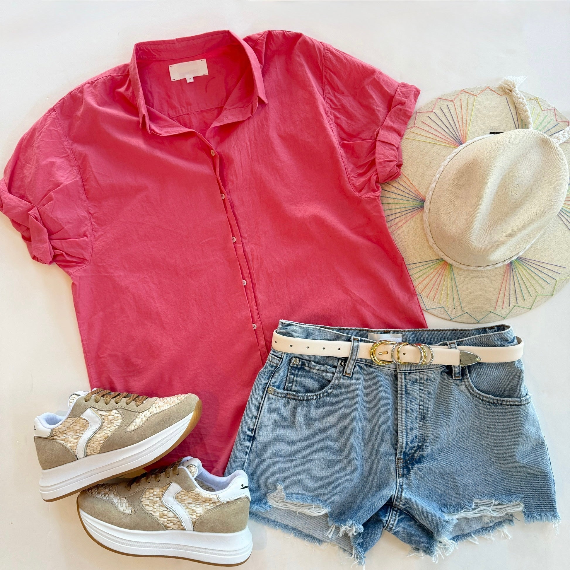 Xixctp114 Xirena Coral Button Down Top