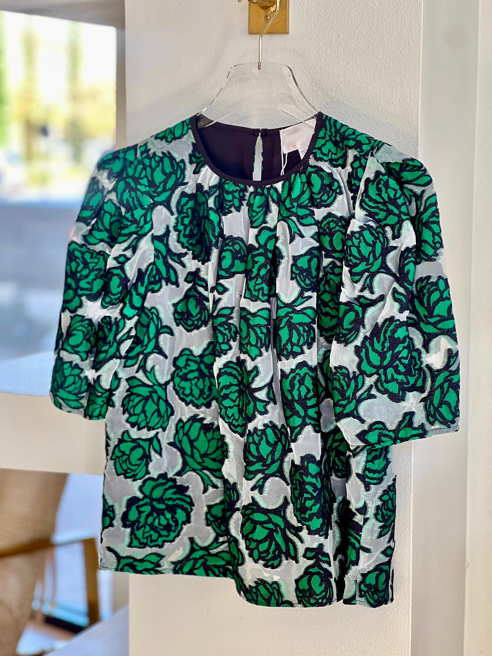 La7907 Lavender Brown Green Floral Ivanna Top