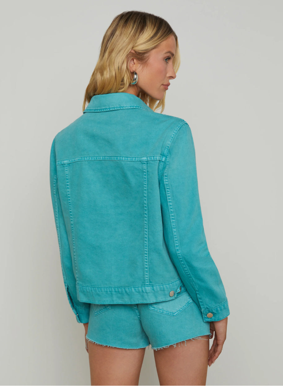 La2838 Teal Denim Shorts