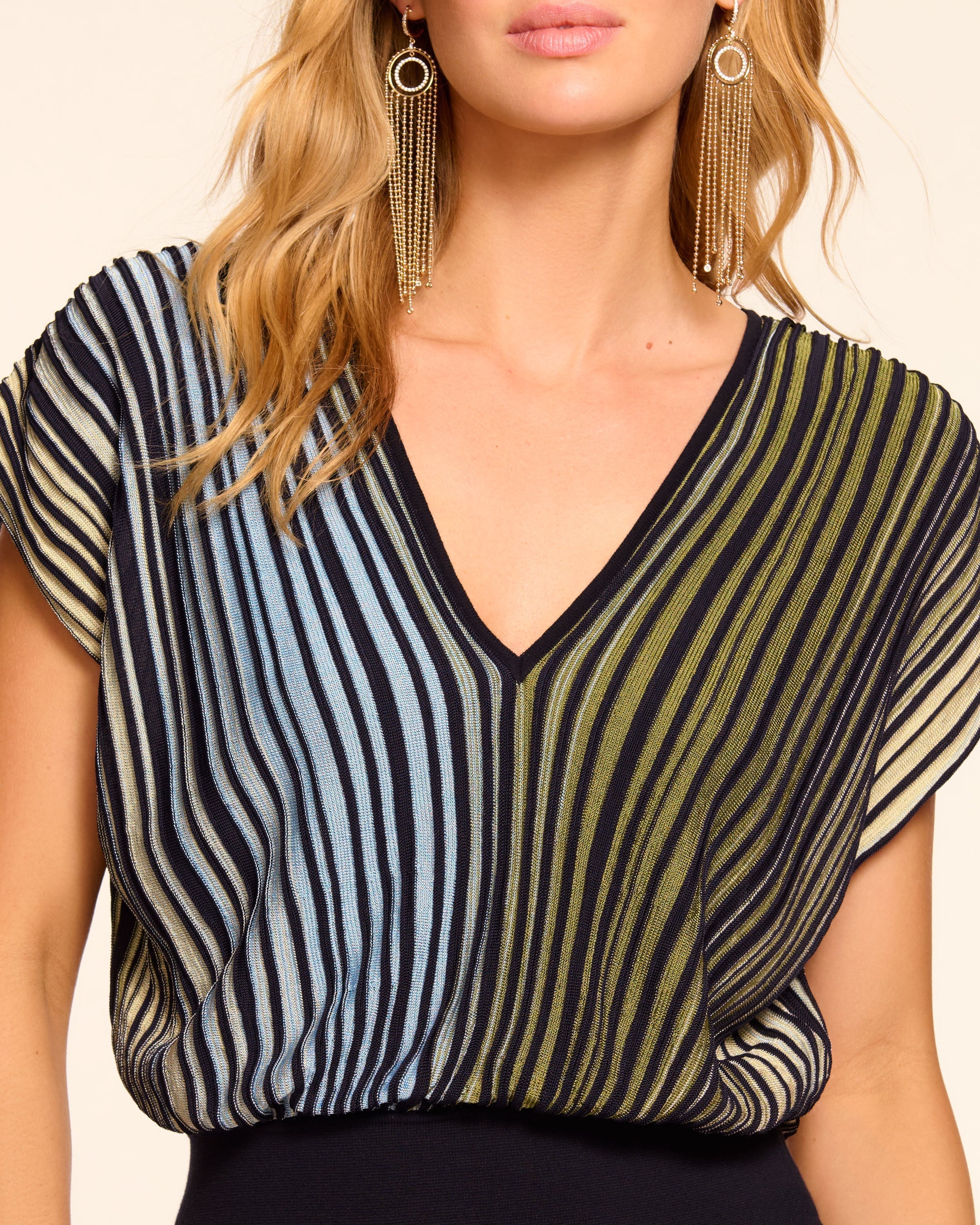 Raa7007 Ombré Knit Vneck Top
