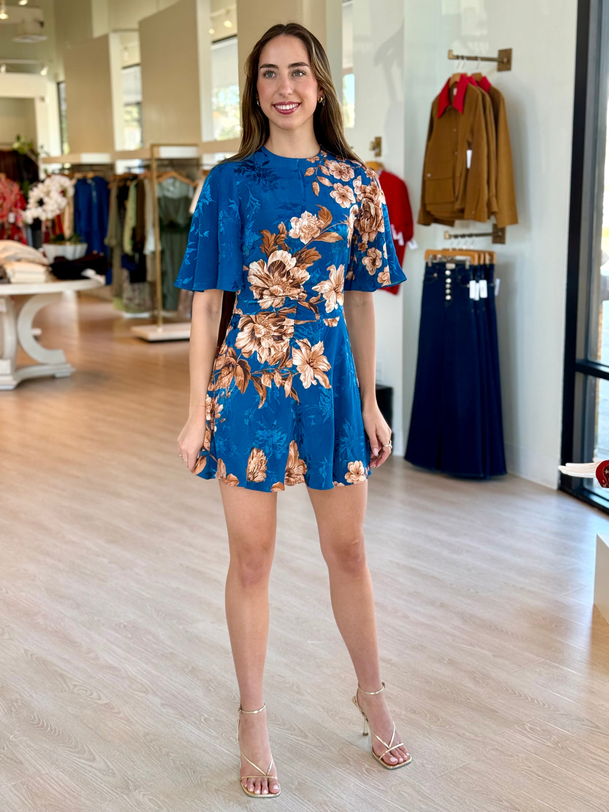 He6270 Teal Satin Mini Dress