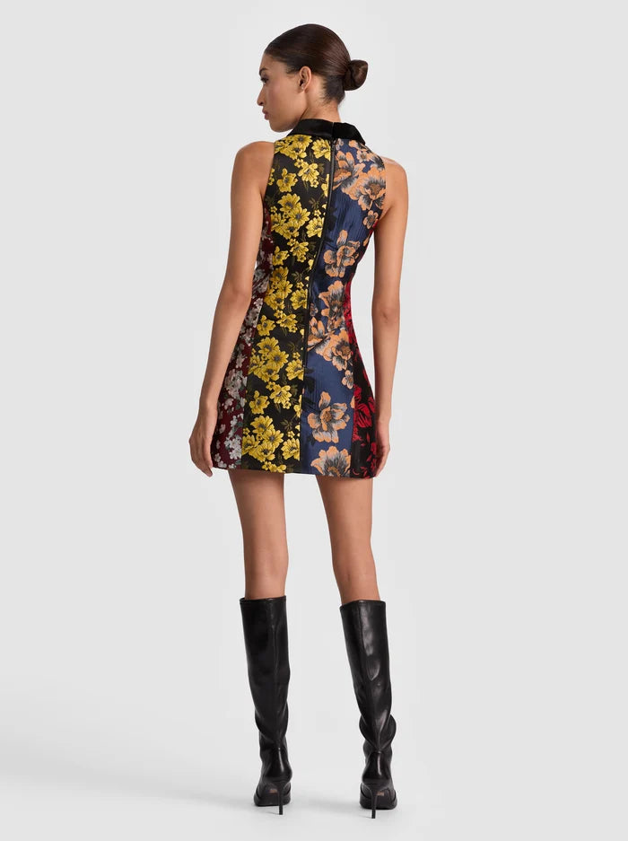 Alcc509n Floral Stripe Mini Dress