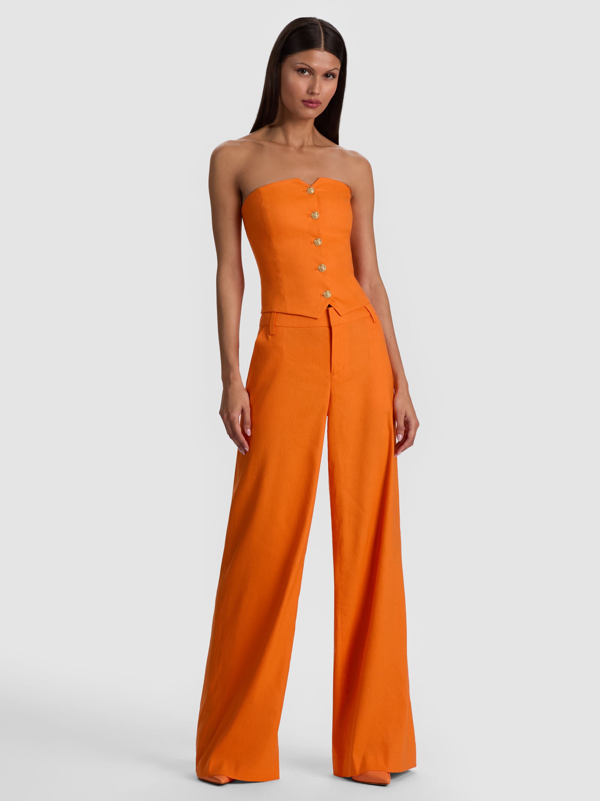 Al418901 Orange Strapless Vest