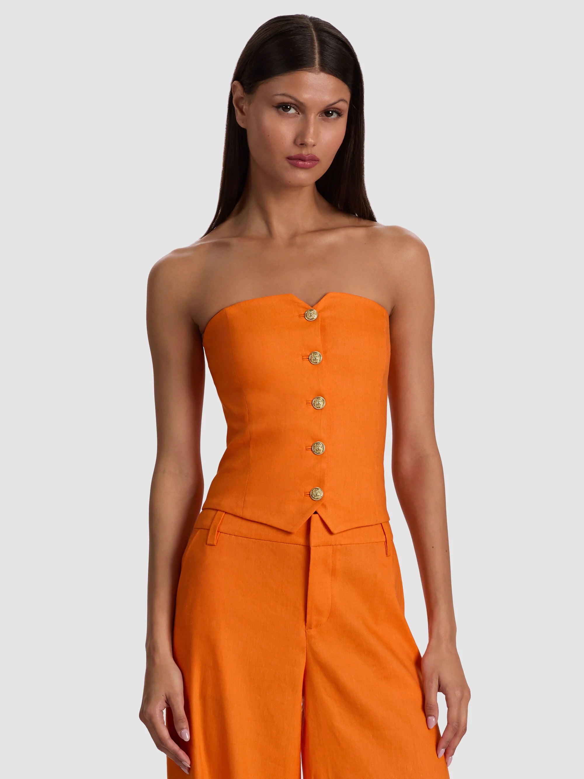 Al418901 Orange Strapless Vest