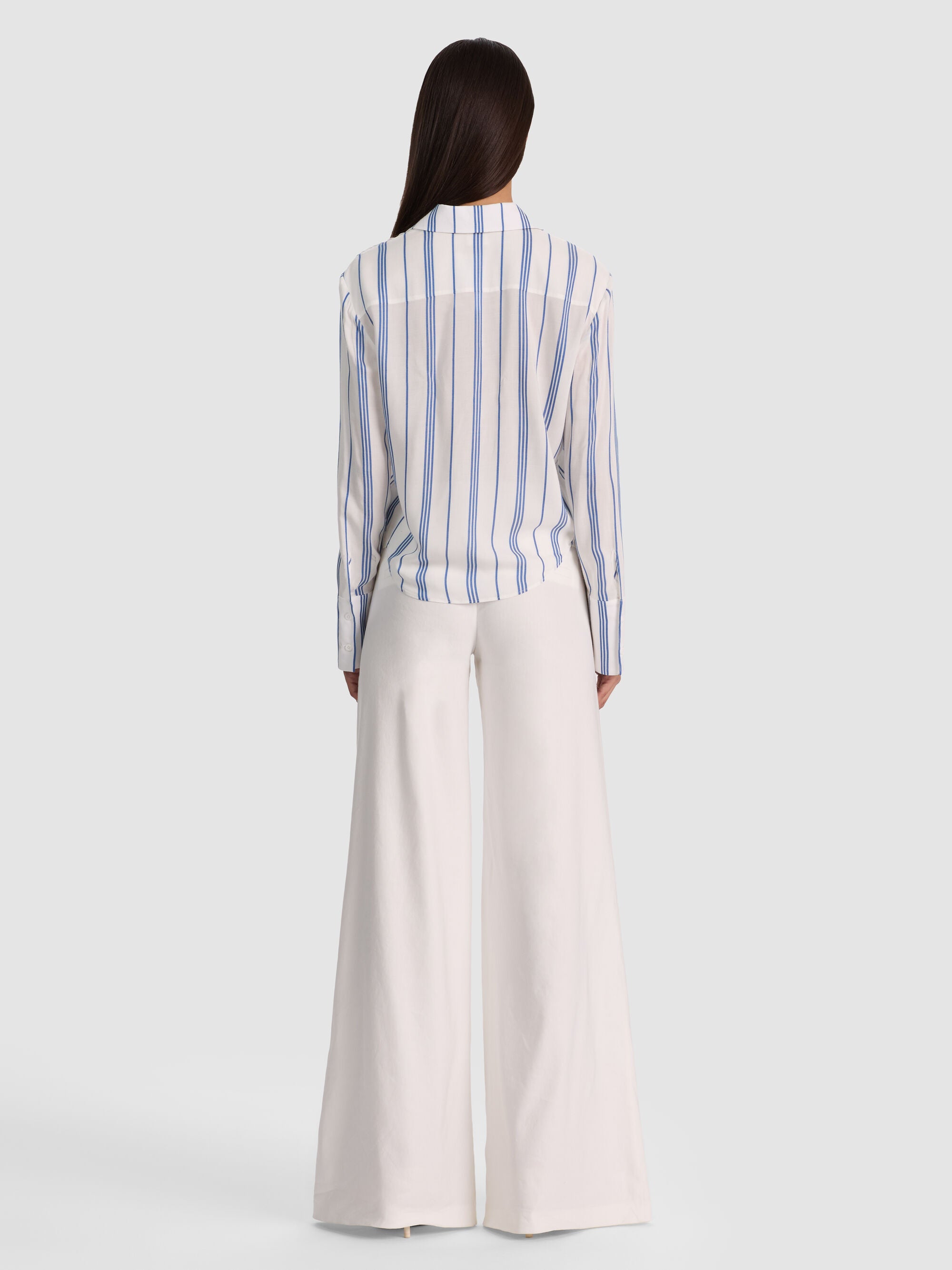 Al36014 Blue Stripe Tie Top