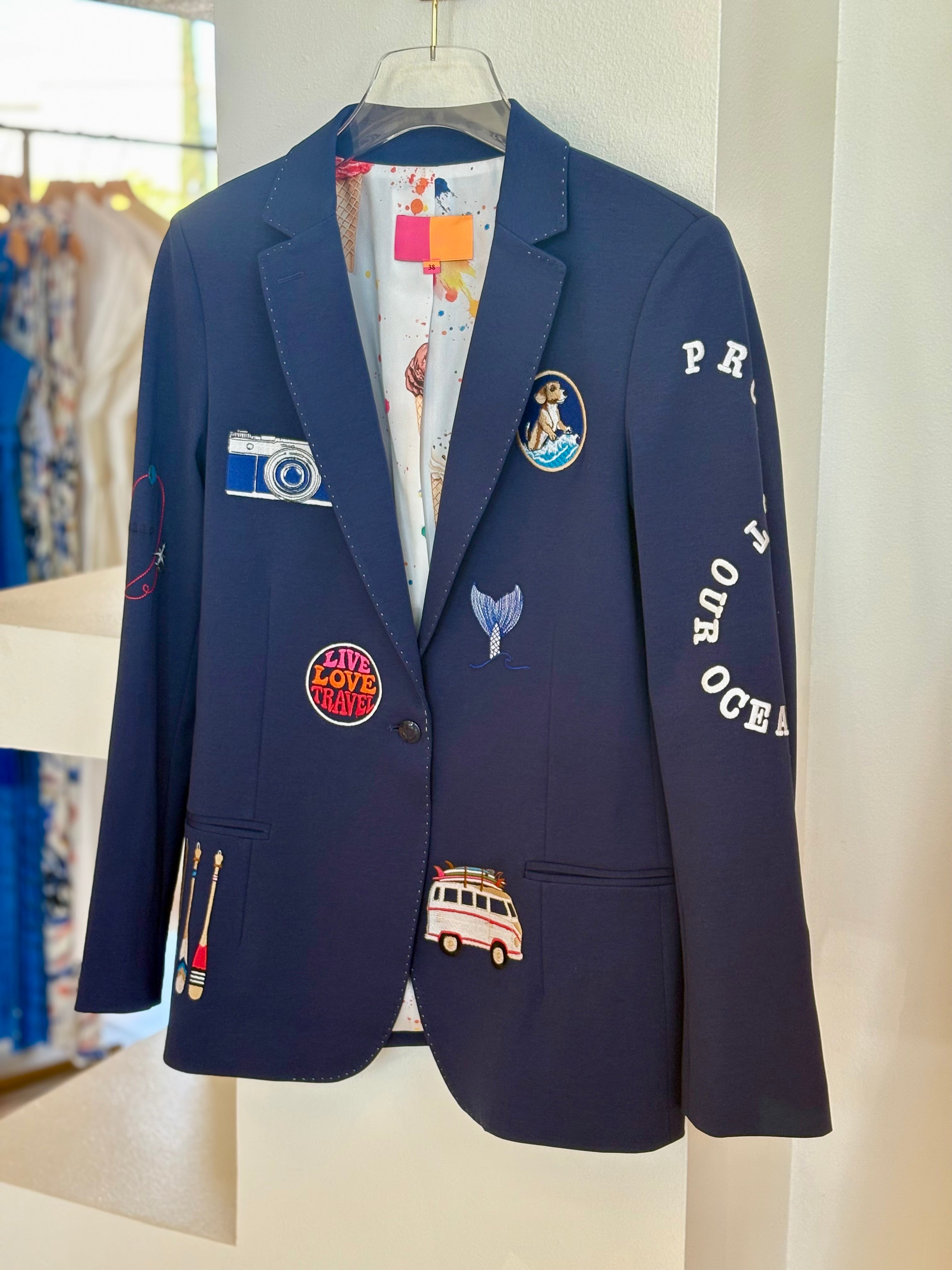 Vi33328 Surf Embroidered Blazer