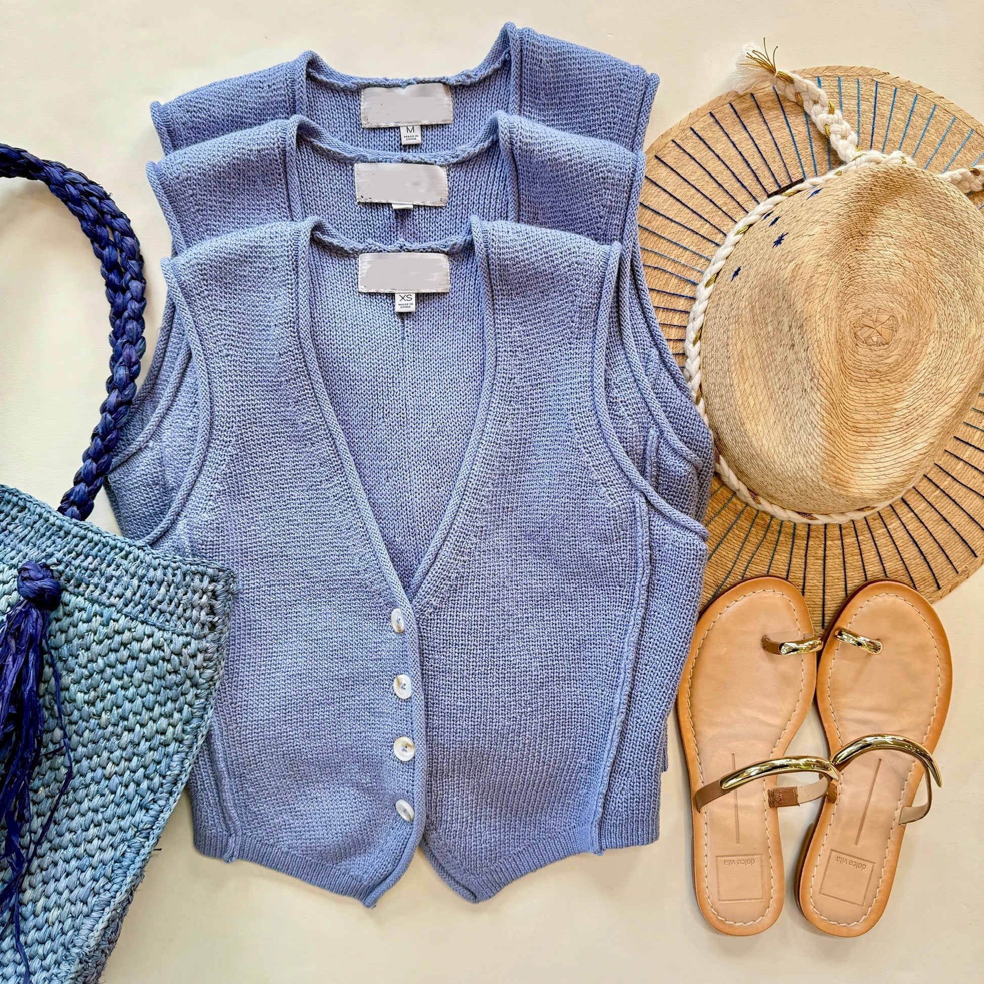 Dh2005 Blue Knit Vest