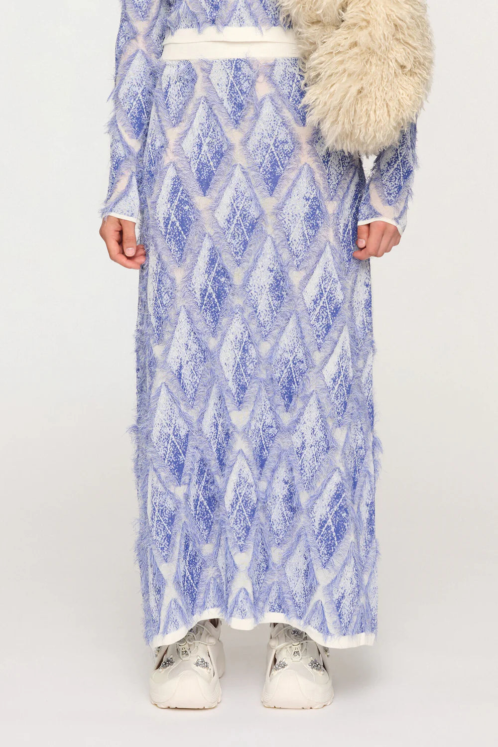 Cl1721 Lapis Jacquard Skirt